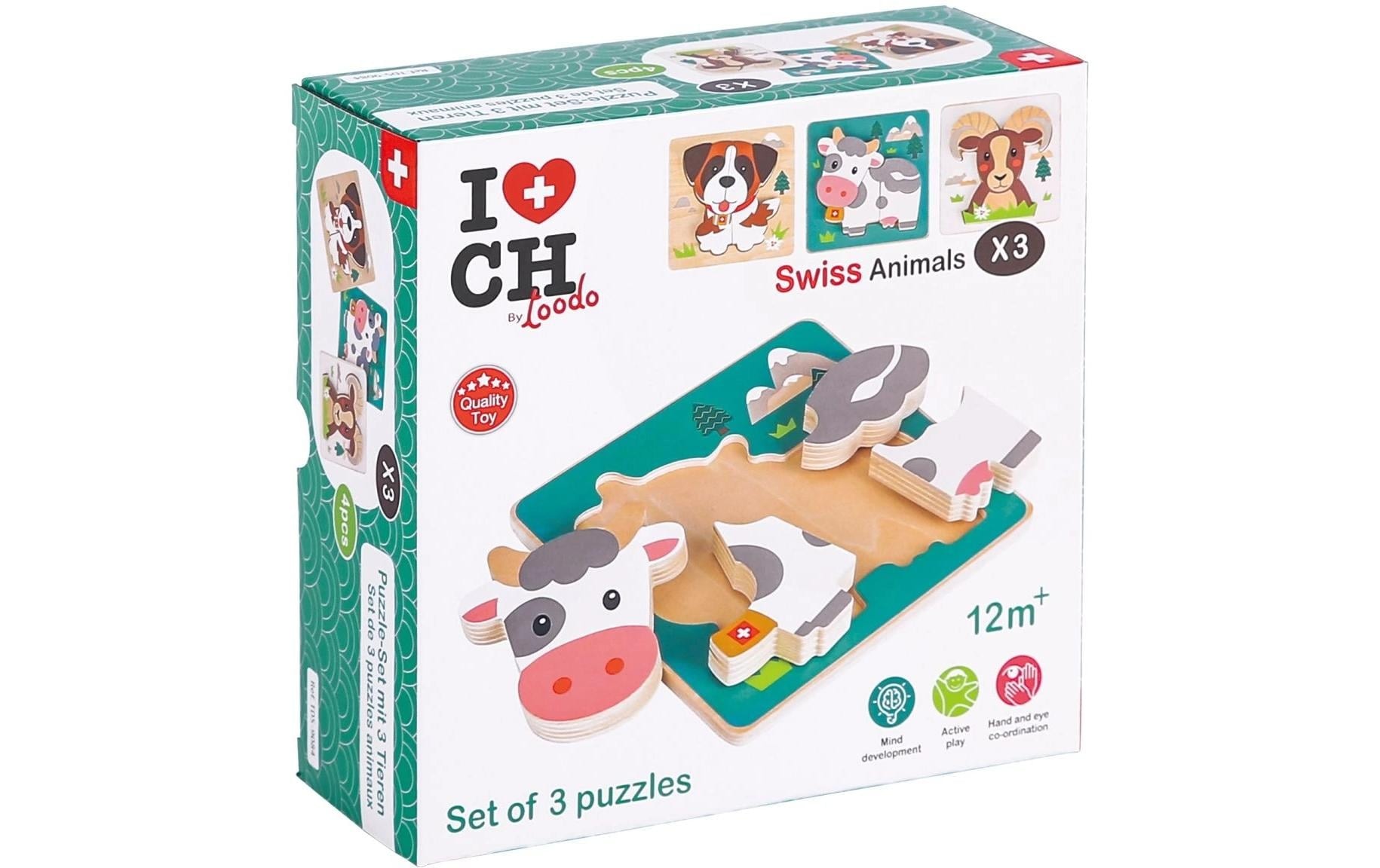 Spielba Puzzle »Puzzle Schweizer Tiere 3er Set« Schweizer Tiere Puzzle 3er Set