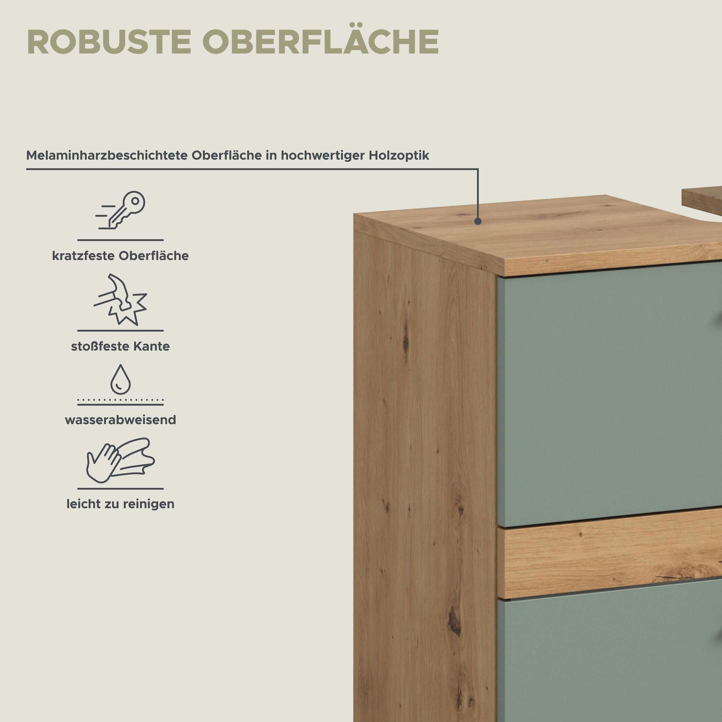 welltime Badmöbel-Set »LUCCA, 3-tlg. Badkombination, viel Stauraum, modernes Design« 3 Stk. tlg.