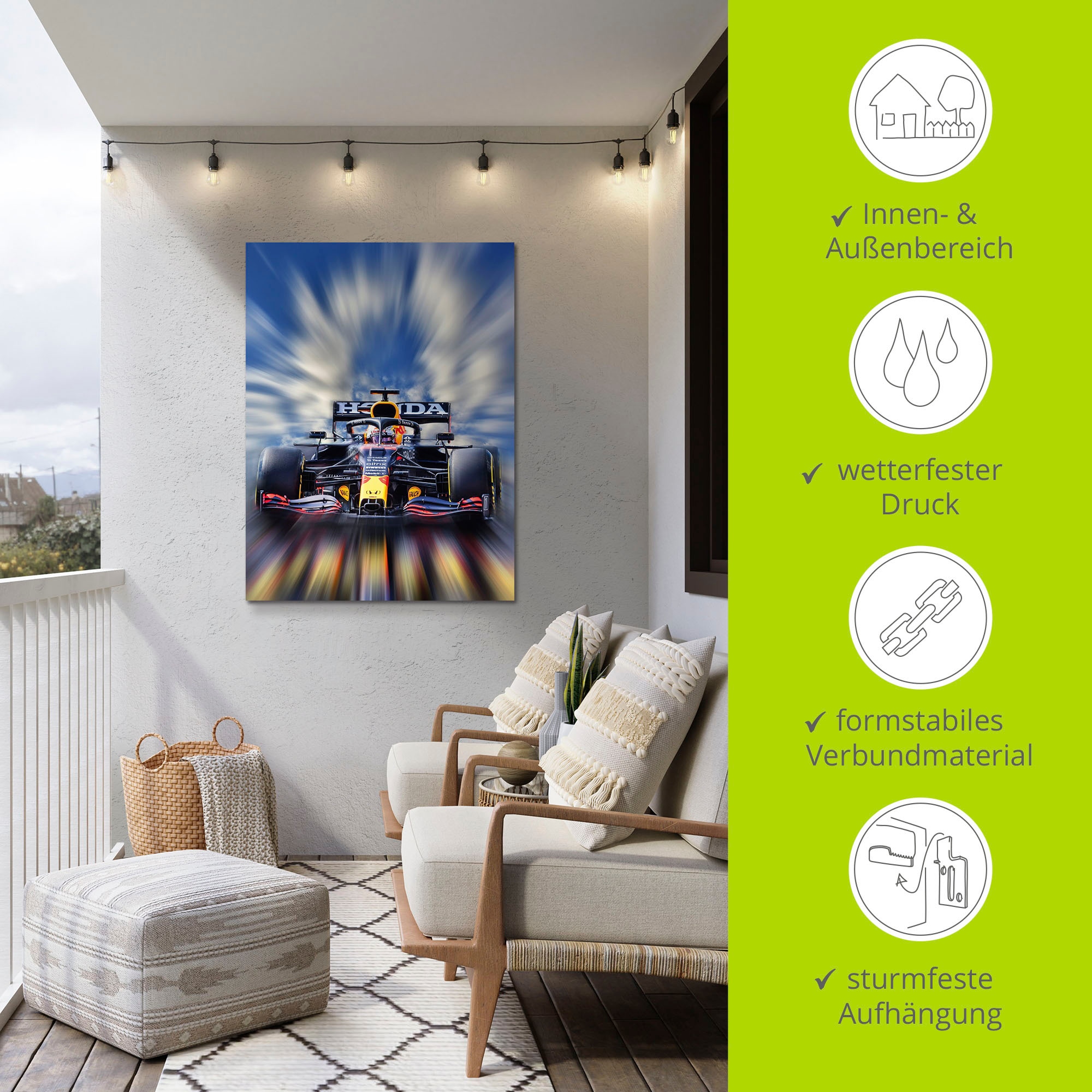 Artland Wandbild »Max Verstappen - Weltmeister der Formel1«, Auto, (1 St.), als Alubild, Outdoorbild, Leinwandbild, Poster, Wandaufkleber