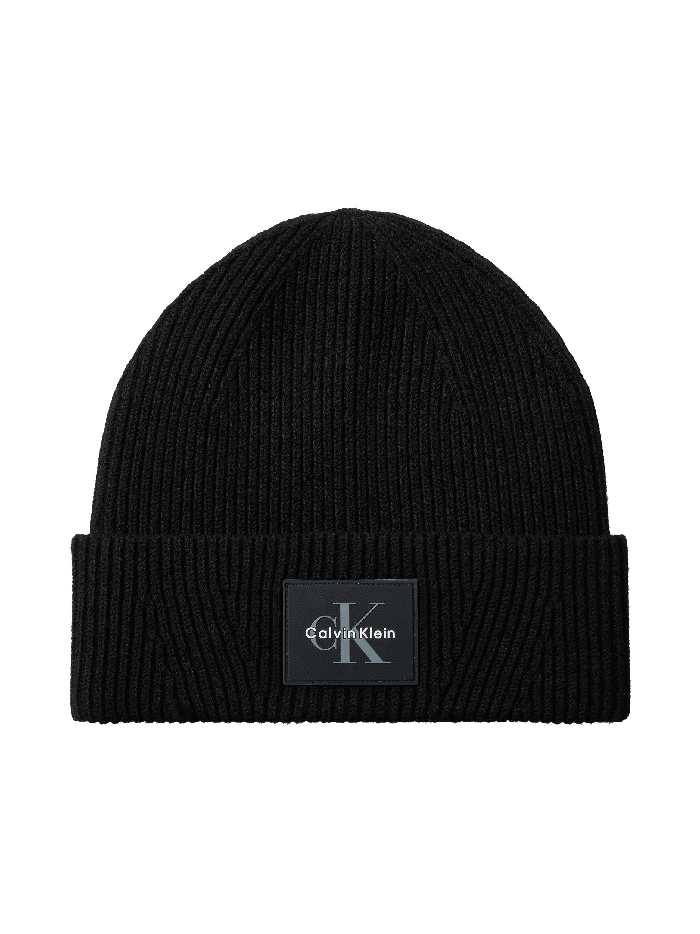Calvin Klein Beanie »MONOLOGO PATCH RIB BEANIE« Regular fit mit Markenlogo