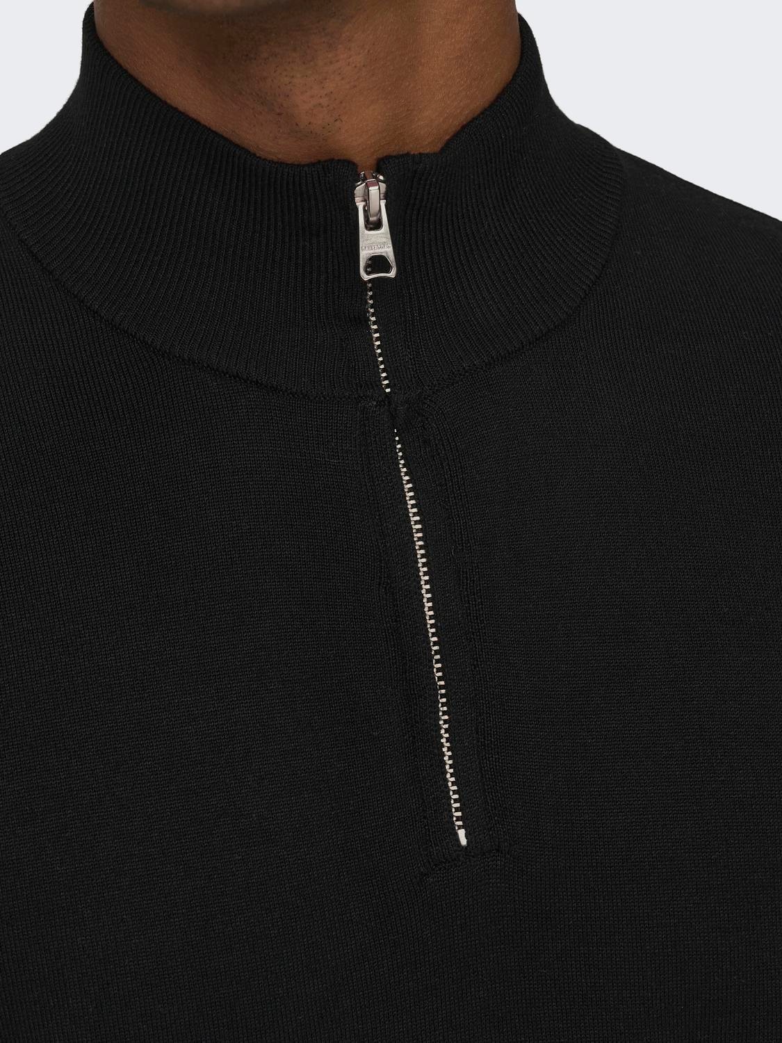 ONLY & SONS Strickpullover »ONSWYLER LIFE REG 14 HALF ZIP KNIT NOOS«