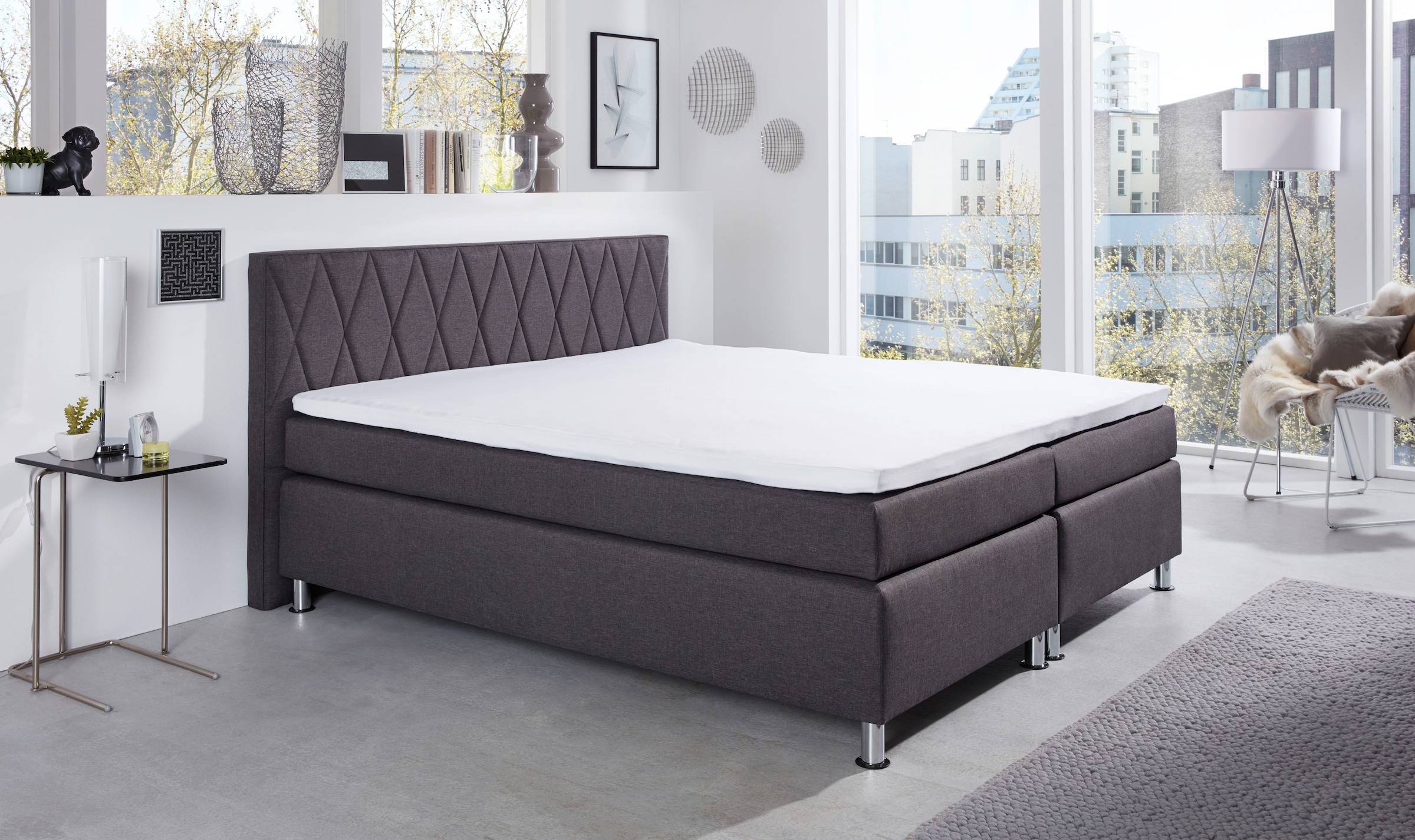 hapo Lit boxspring »ATLANTA« Surmatelas vendu séparément !,  disponible en différentes largeurs, couleurs et types de matelas