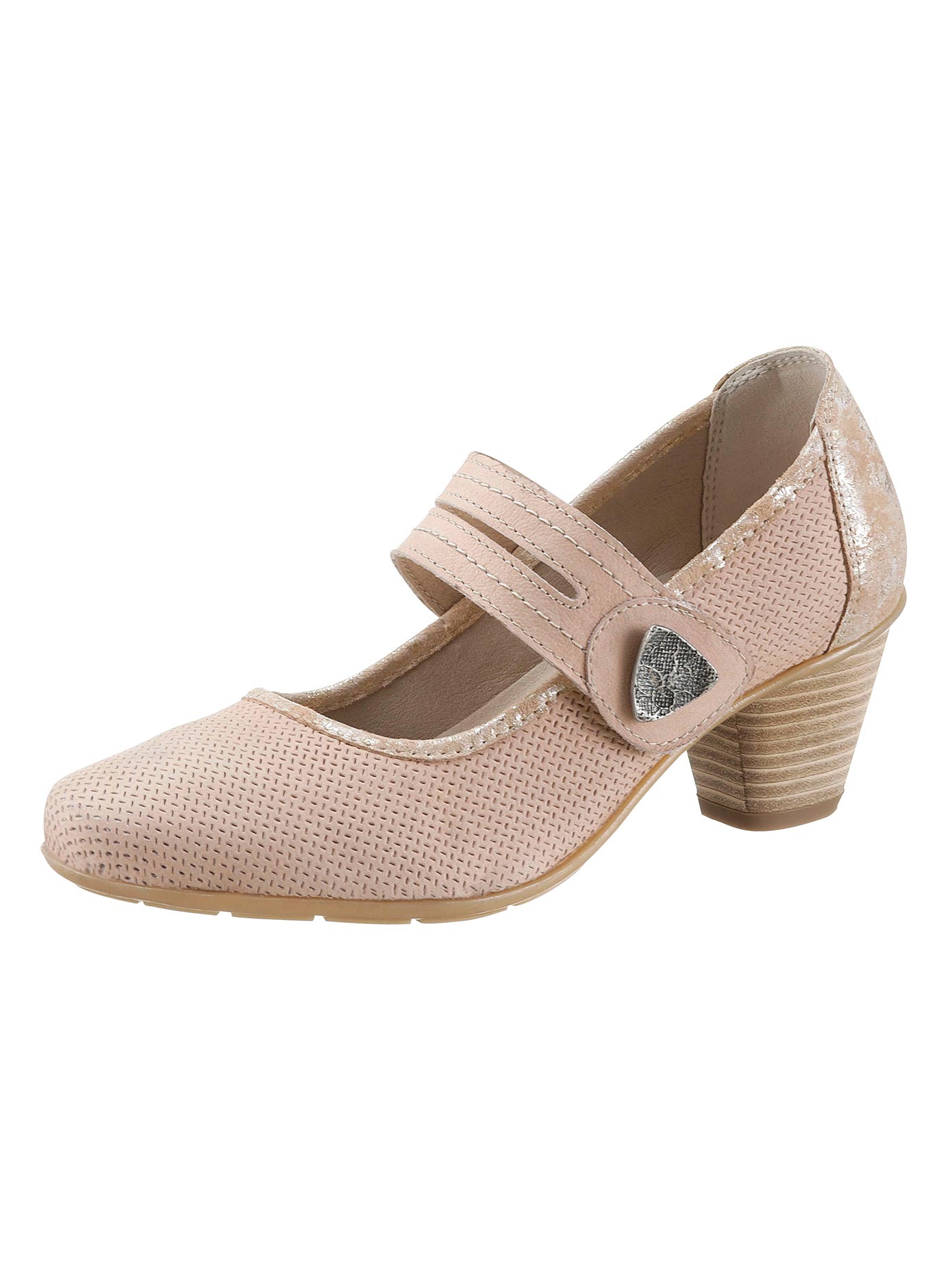 Pumps mit Metall-Applikation am Klettverschluss