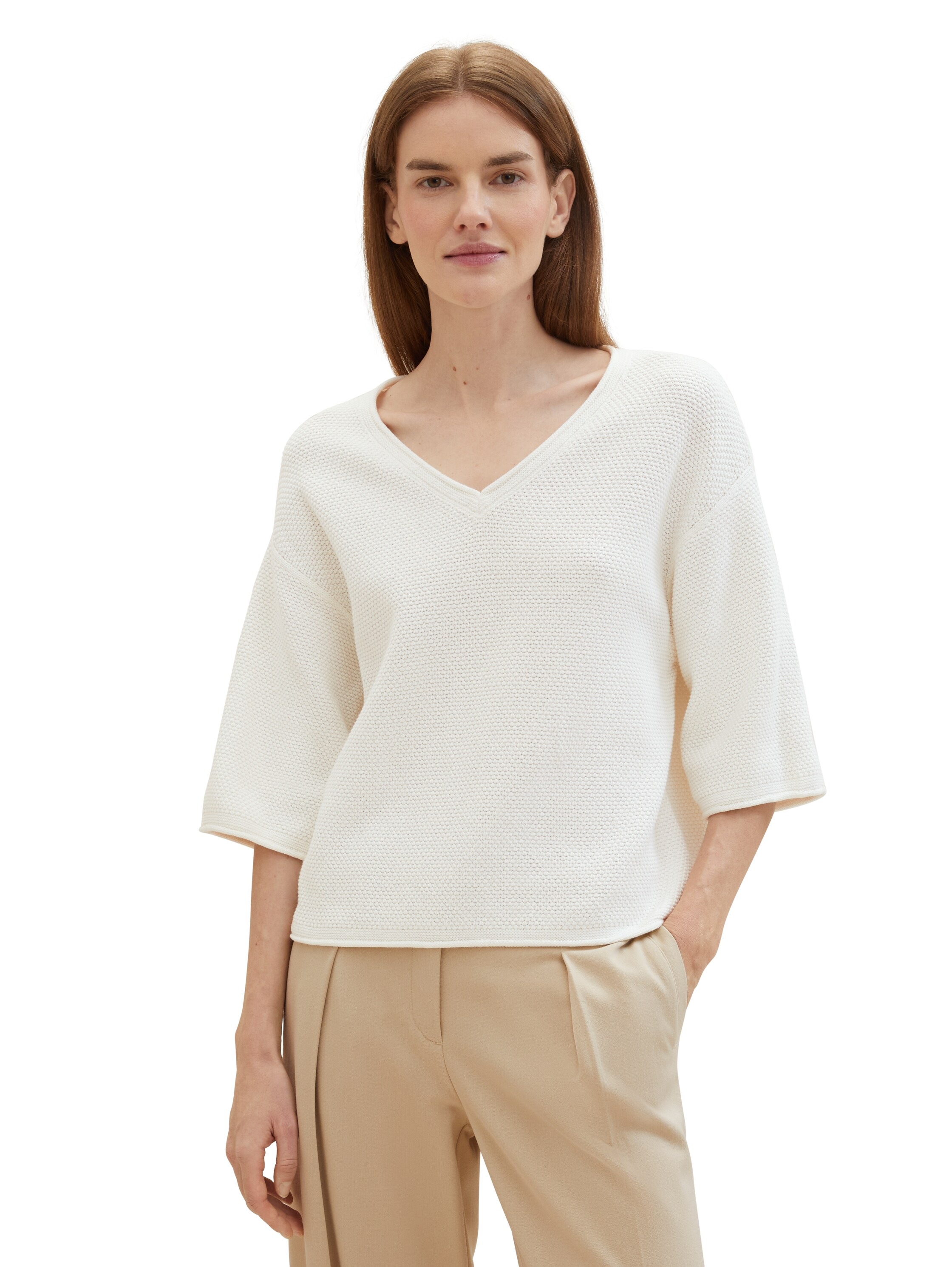 TOM TAILOR V-Ausschnitt-Pullover, mit Drop-Shoulder