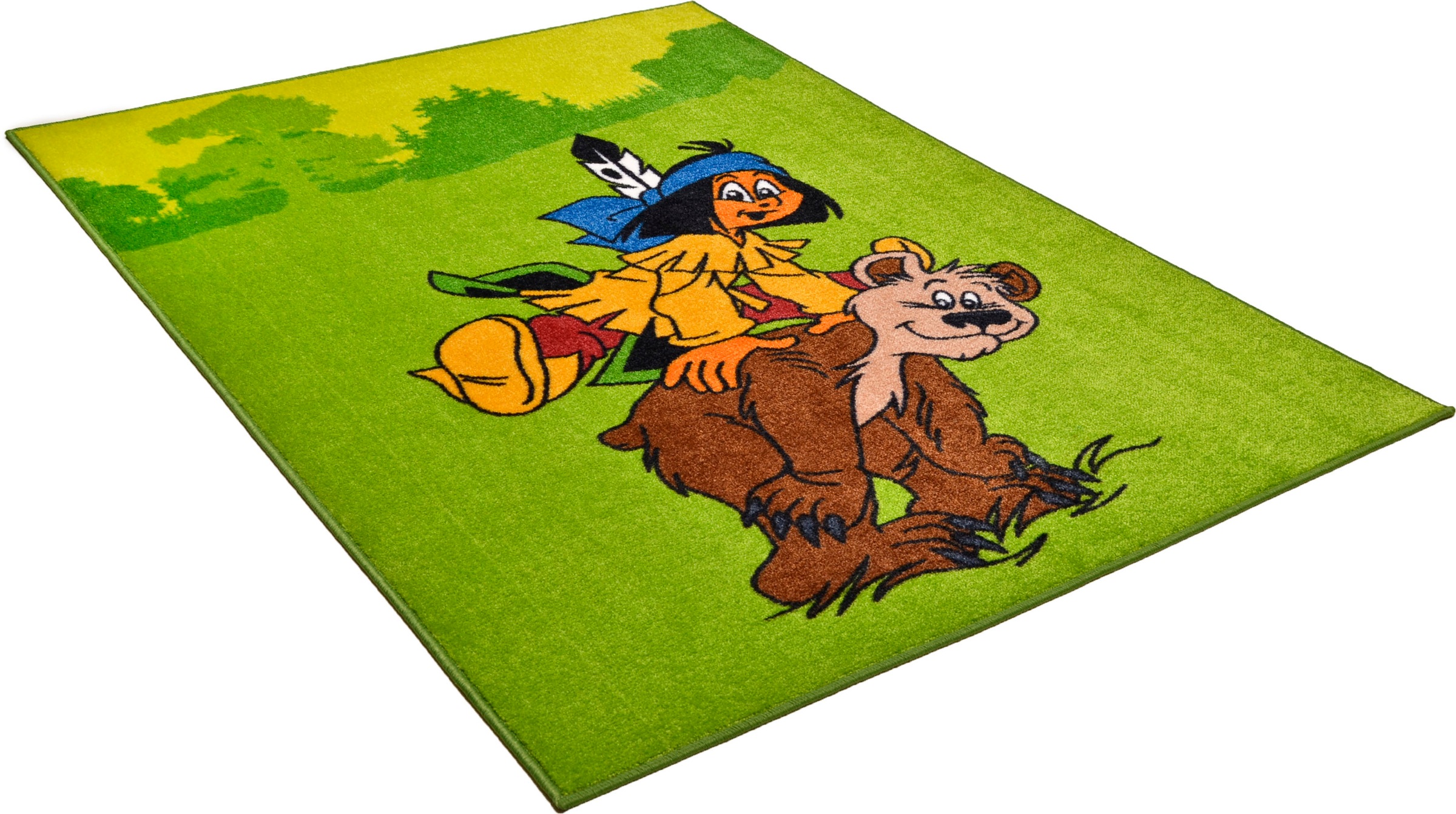 Image of YAKARI Kinderteppich »Yakari und der Bär«, rechteckig, 10 mm Höhe, Ränder farblich passend eingefasst (gekettelt), Kinderzimmer bei Ackermann Versand Schweiz