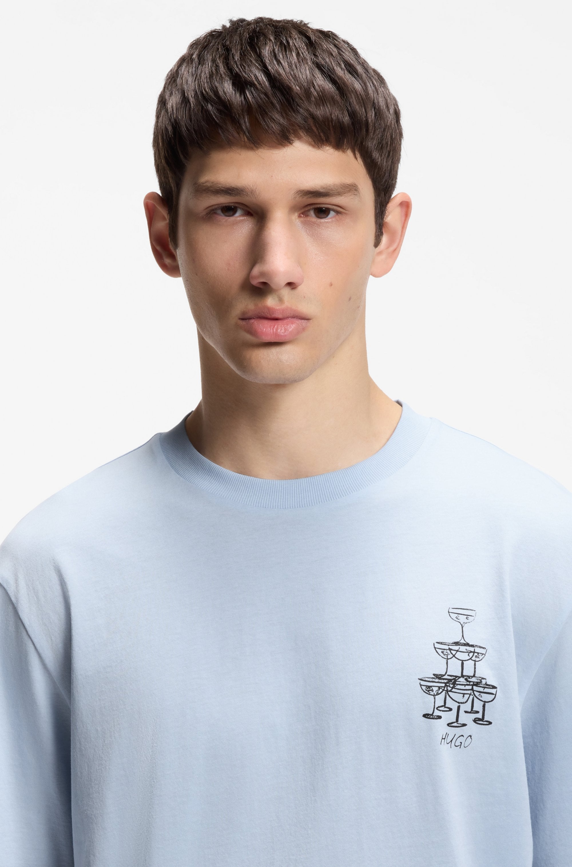 HUGO T-shirt »Nucavo« avec motif, coupe régulière