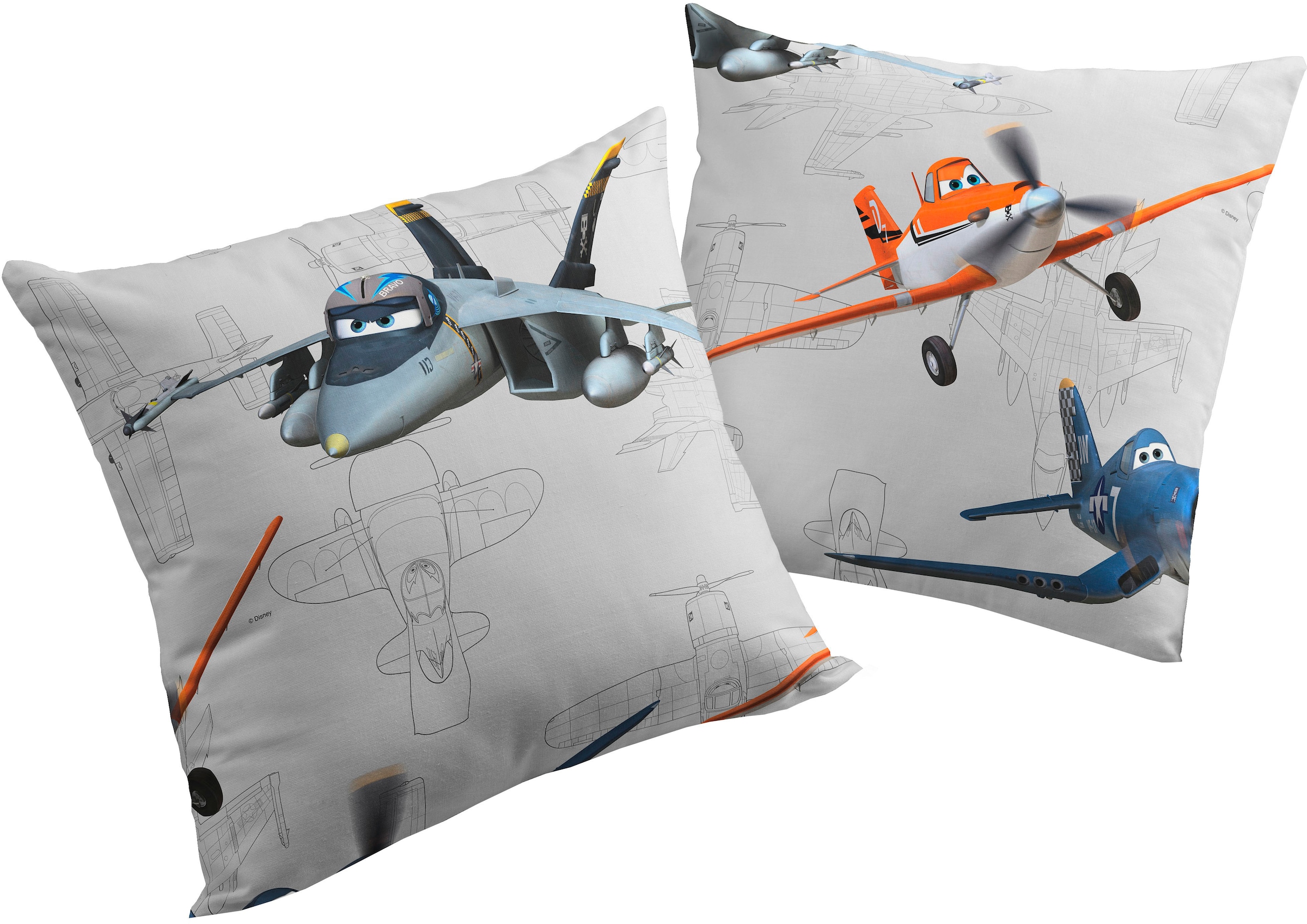 Image of Wirth Dekokissen "Planes Echo" Disney, Kissenhülle ohne Füllung, 2 Stück