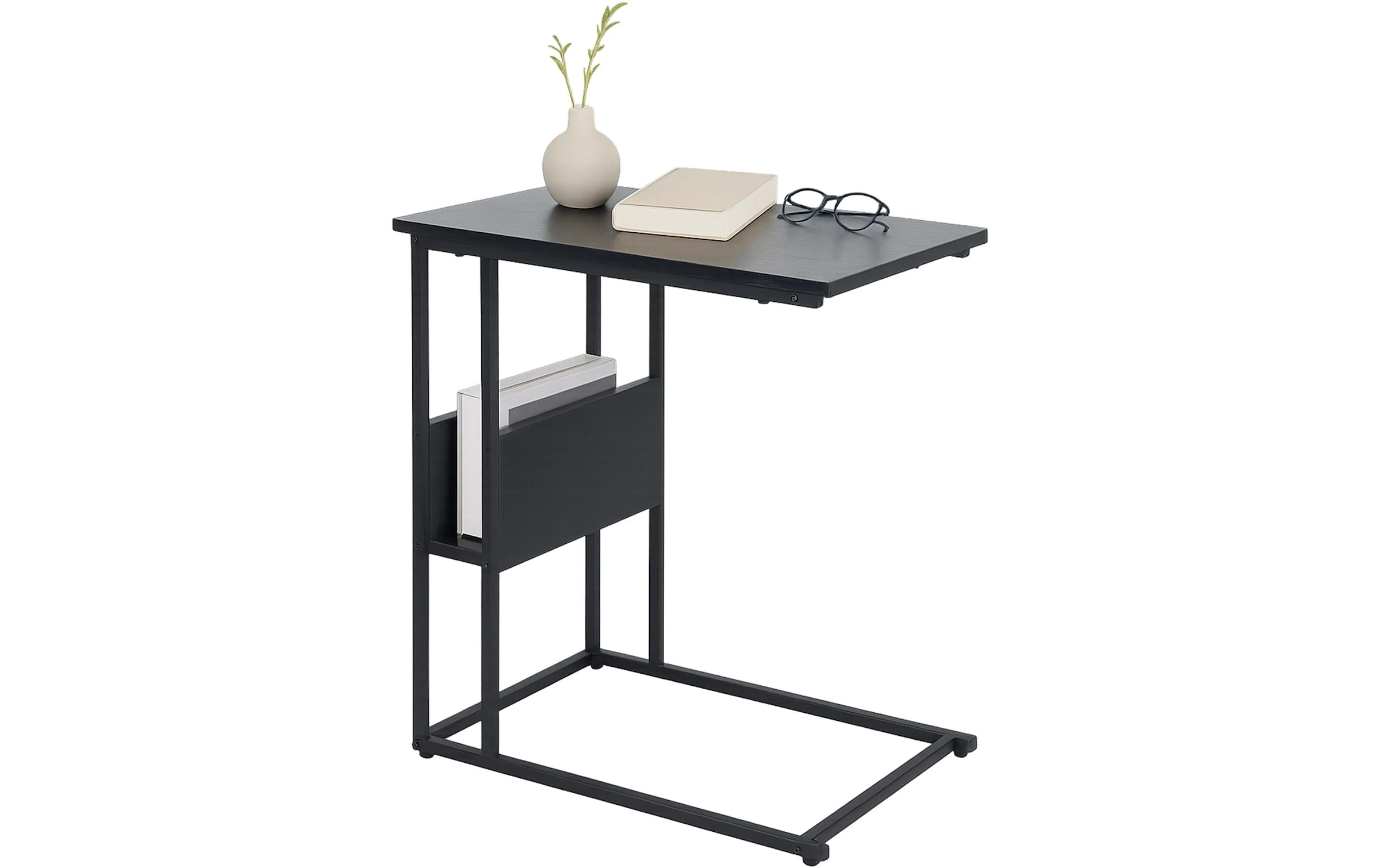 relaxdays Beistelltisch »in C-Form 60 x 55 cm« Couchtisch mit zwei Ablagen