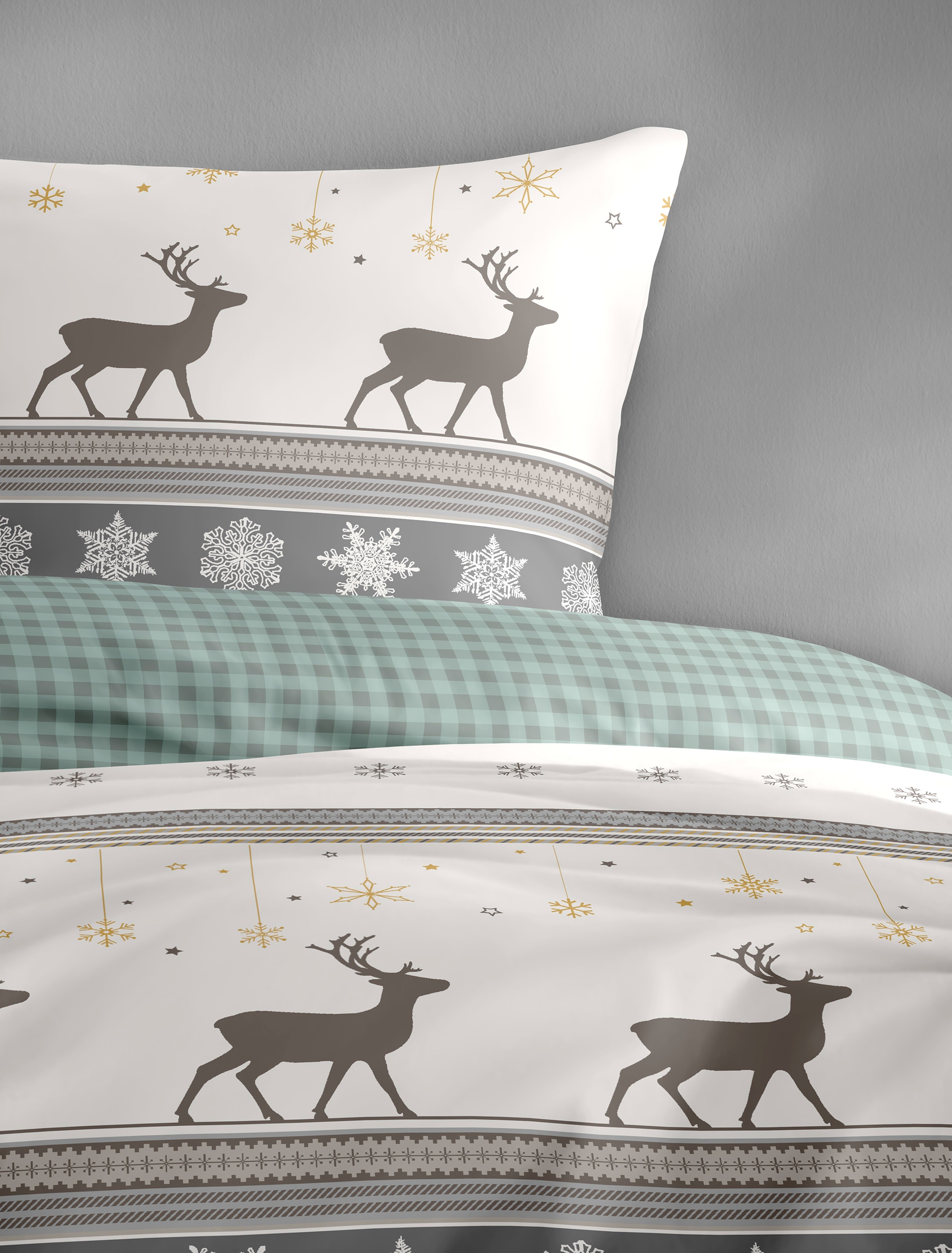 BIERBAUM Linge de lit »4036« 2 cuis tlg. Biber, 100 % Baumwolle, pflegeleicht, kuschelig weich