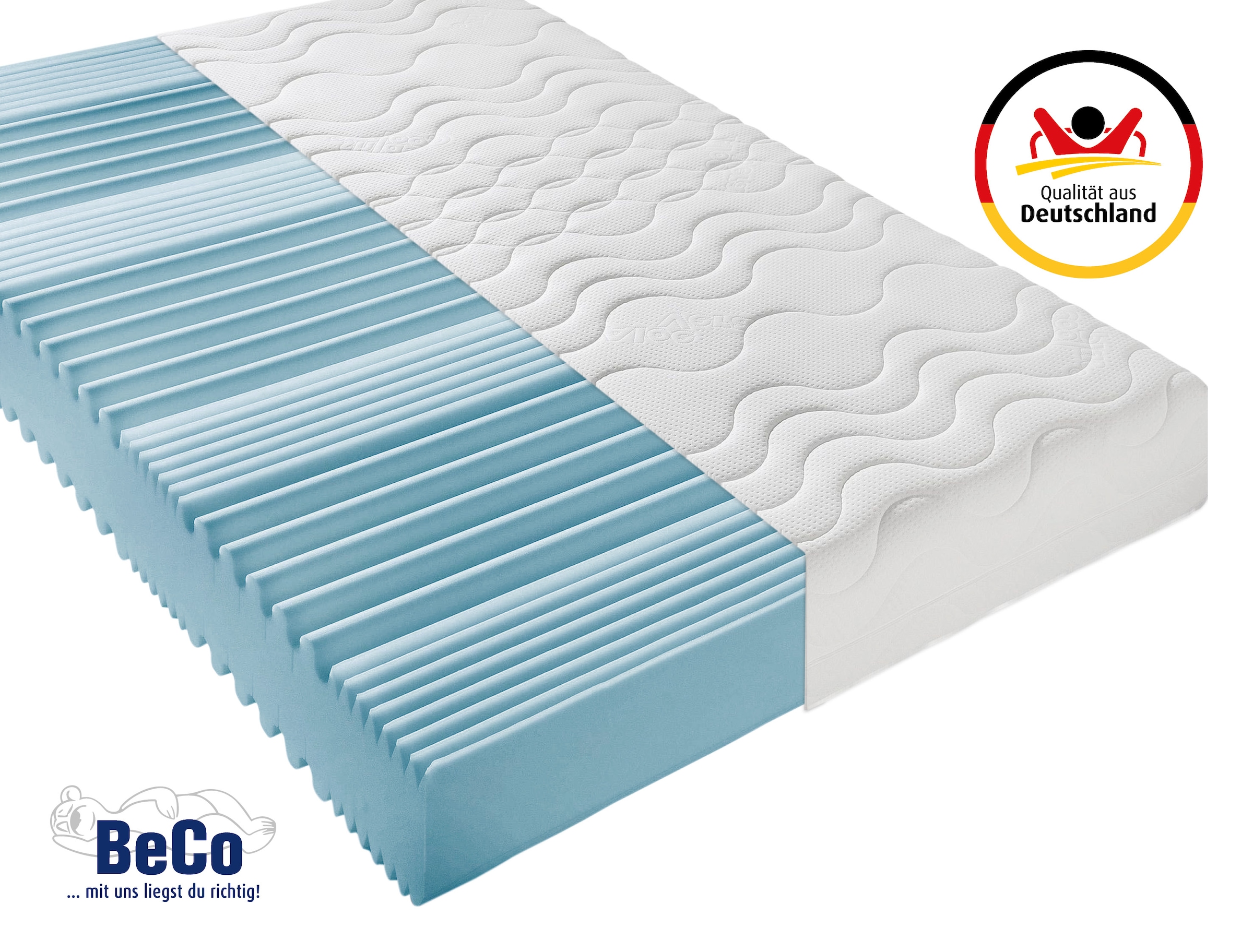 Beco Komfortschaummatratze »Premium Cool Plus, Matratze in 140x200 cm und weiteren Grössen« 25 cm hoch Raumgewicht: 28 kg/m³ 1 Stk. tlg. Optimales Schlafklima durch Cool-Plus-Markenfaser