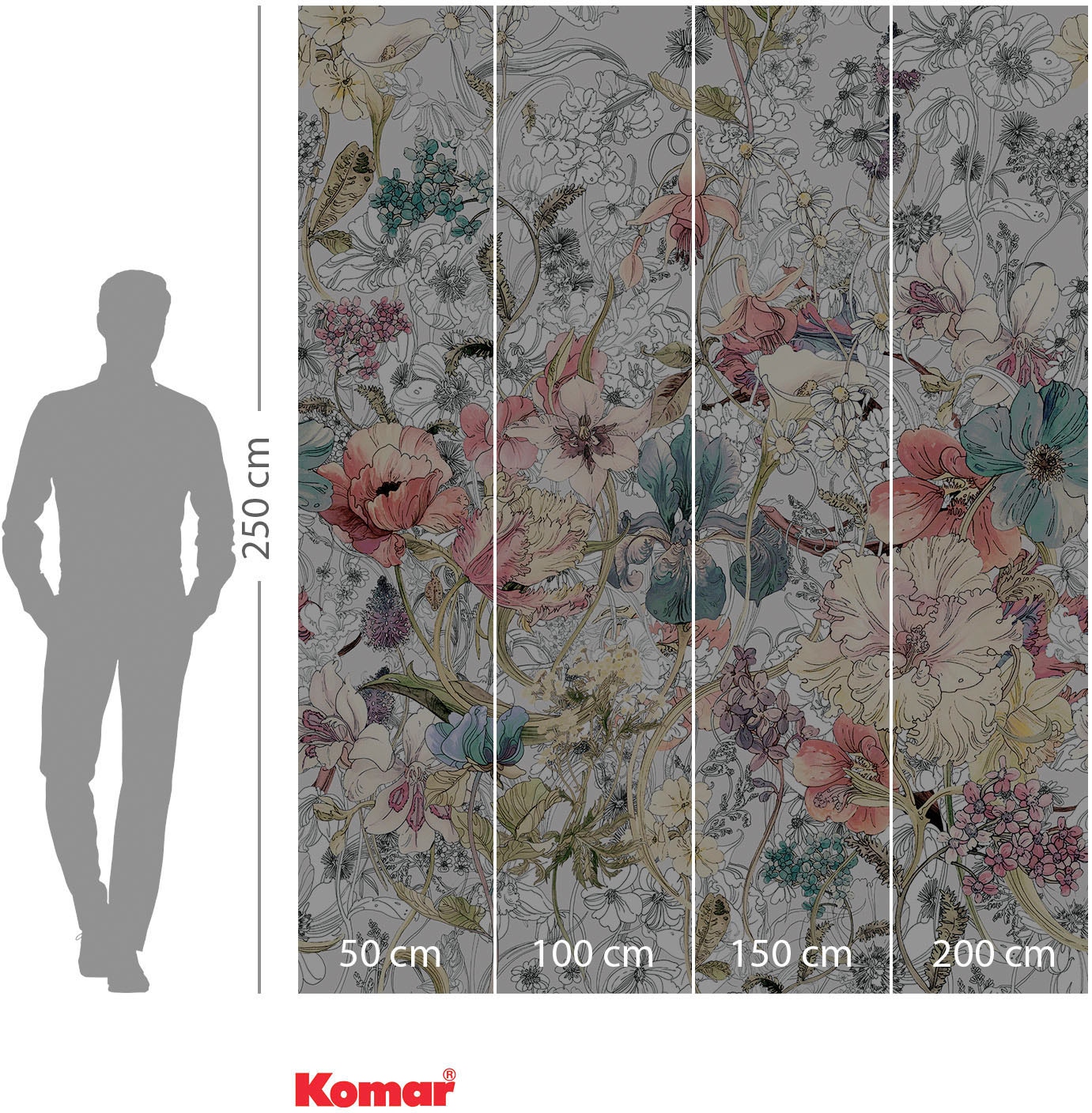 Komar Papier peint intissé »Digitaldruck Vlies -  Magic Meadow - Grösse 200 x 250 cm« imprimé Wohnzimmer, Schlafzimmer