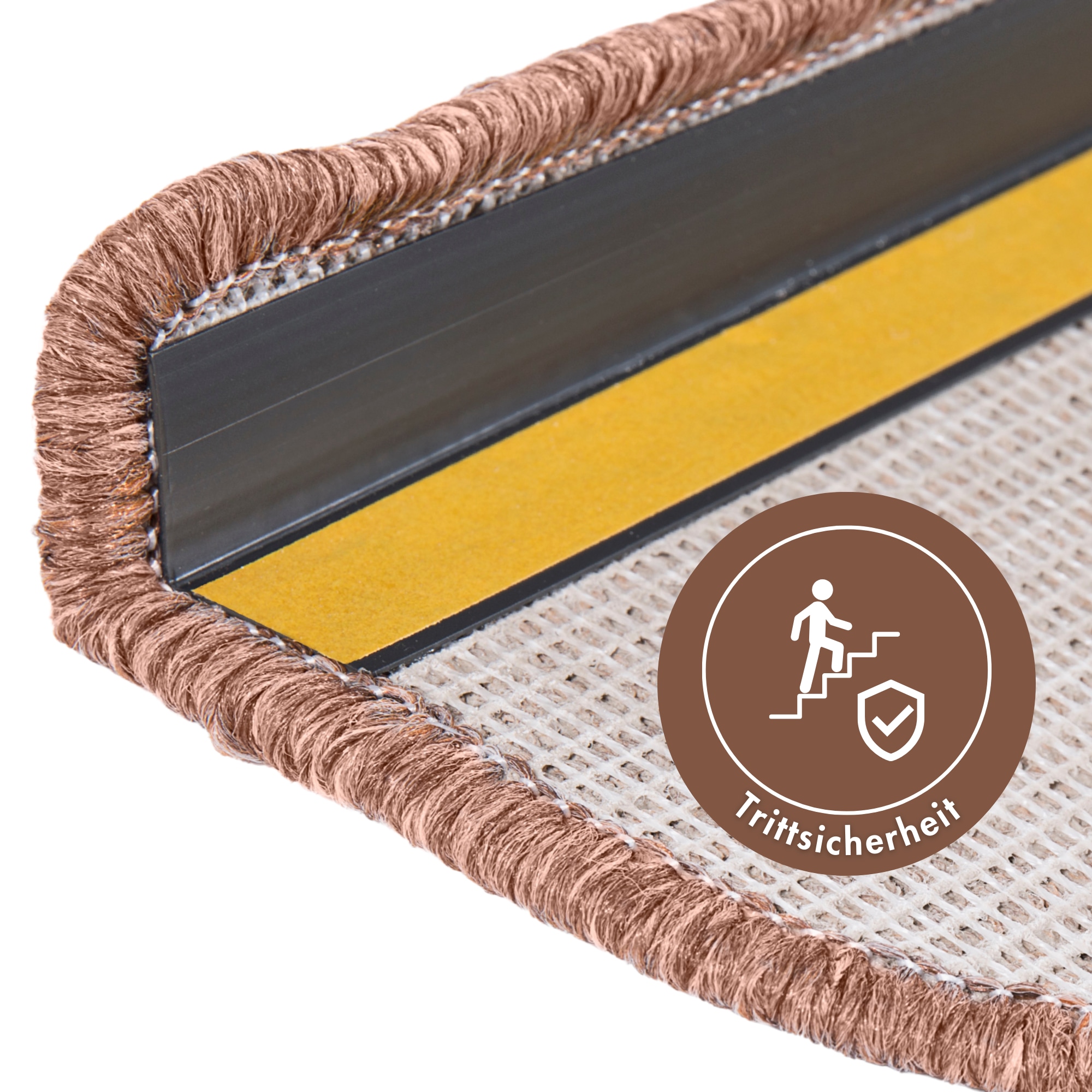 Andiamo Tapis de marche »Bob, Made in Poland« Semicirculaire 4,5 mm Höhe melierte Schlinge, selbstklebend, Set mit 2 Stück oder 15 Stück