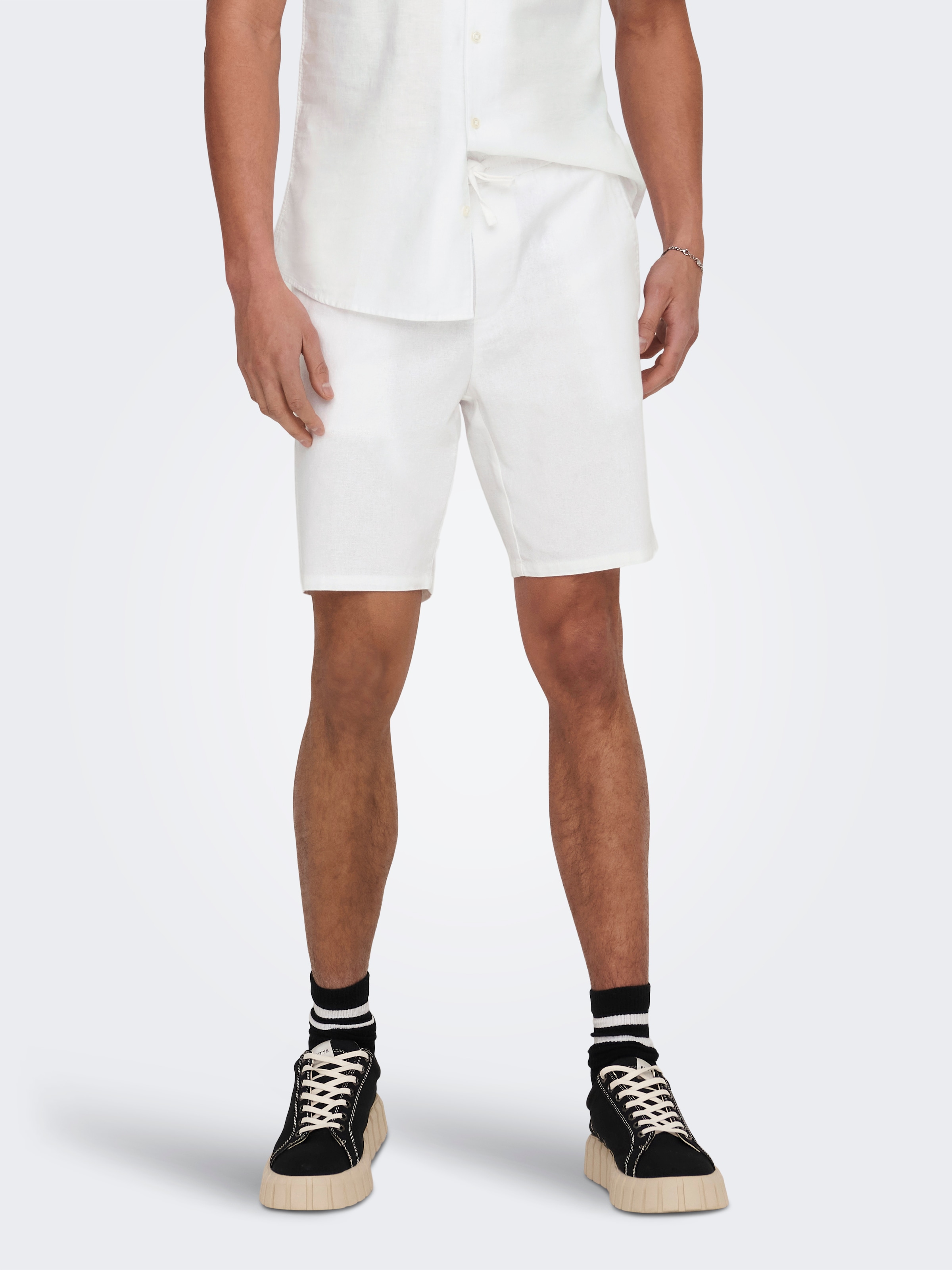 ONLY & SONS Shorts »ONSLINUS 0007 COT LIN SHORTS NOOS«  Baumwolle mit Leinen,  normal geschnitten