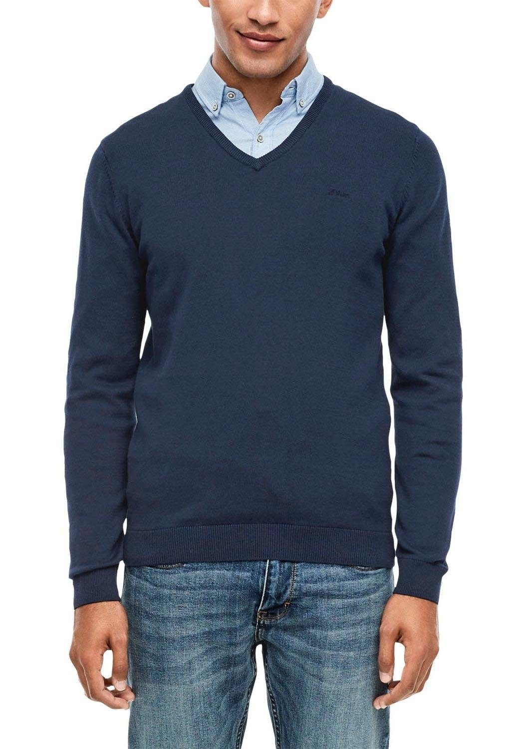 Image of s.Oliver V-Ausschnitt-Pullover, aus Feinstrick bei Ackermann Versand Schweiz