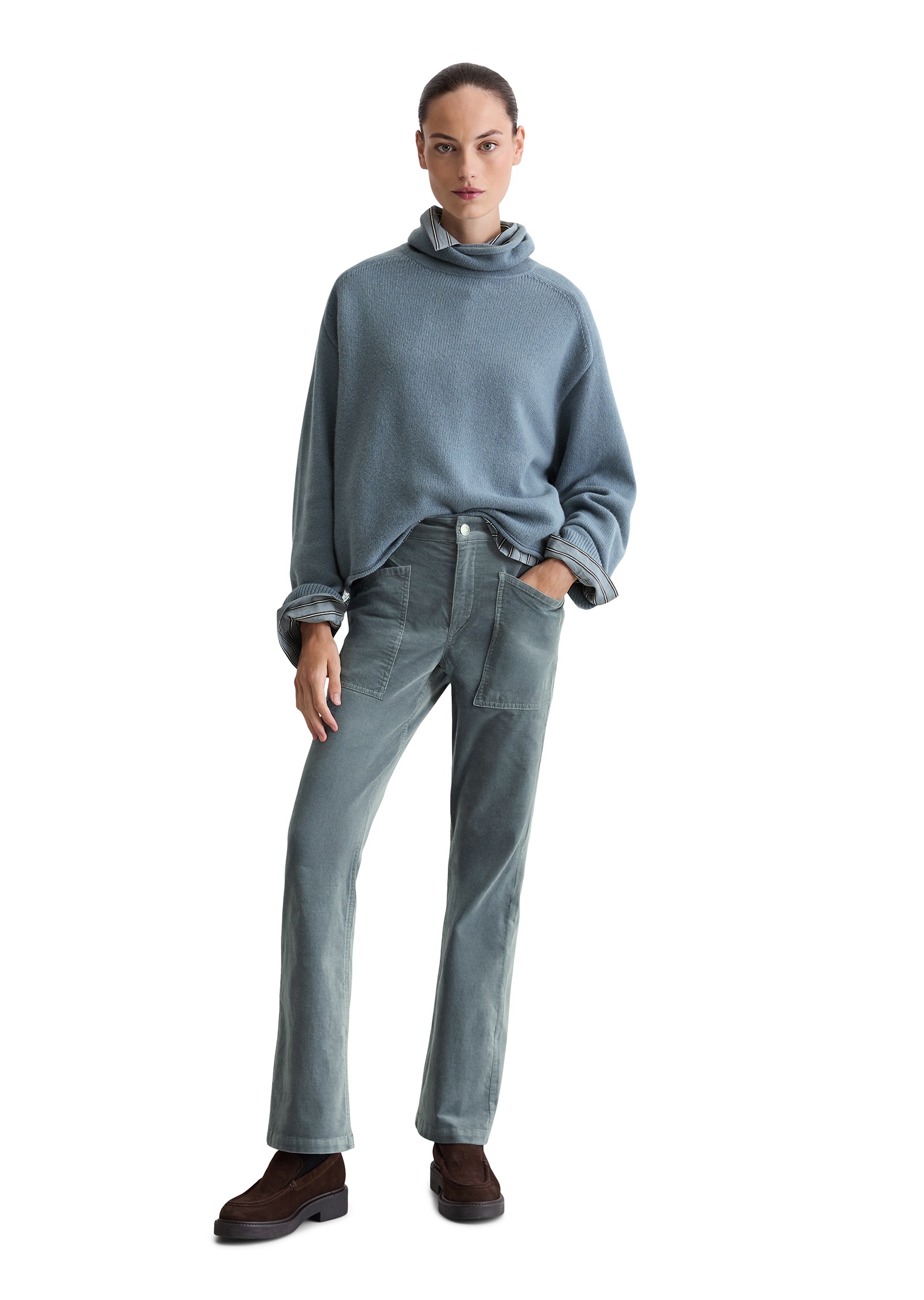 Marc O'Polo Pull en tricot lockere Passform, Rollkragen, Wollmischung