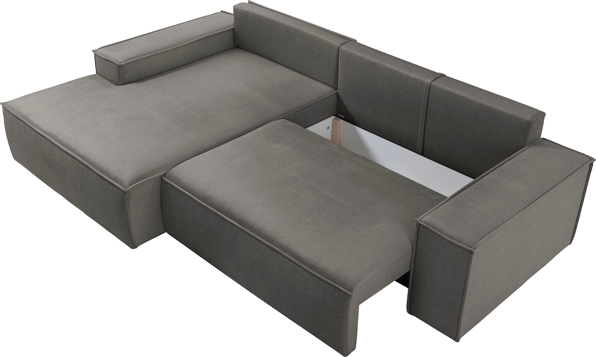 GOODproduct Ecksofa »SHERWOOD Samtvelours L-Form, 267 cm - OTTO. Verlässliche Qualität.« Schlaffunktion mit Bettkasten (210x136 cm), Cord, Vintage, Samtvelours