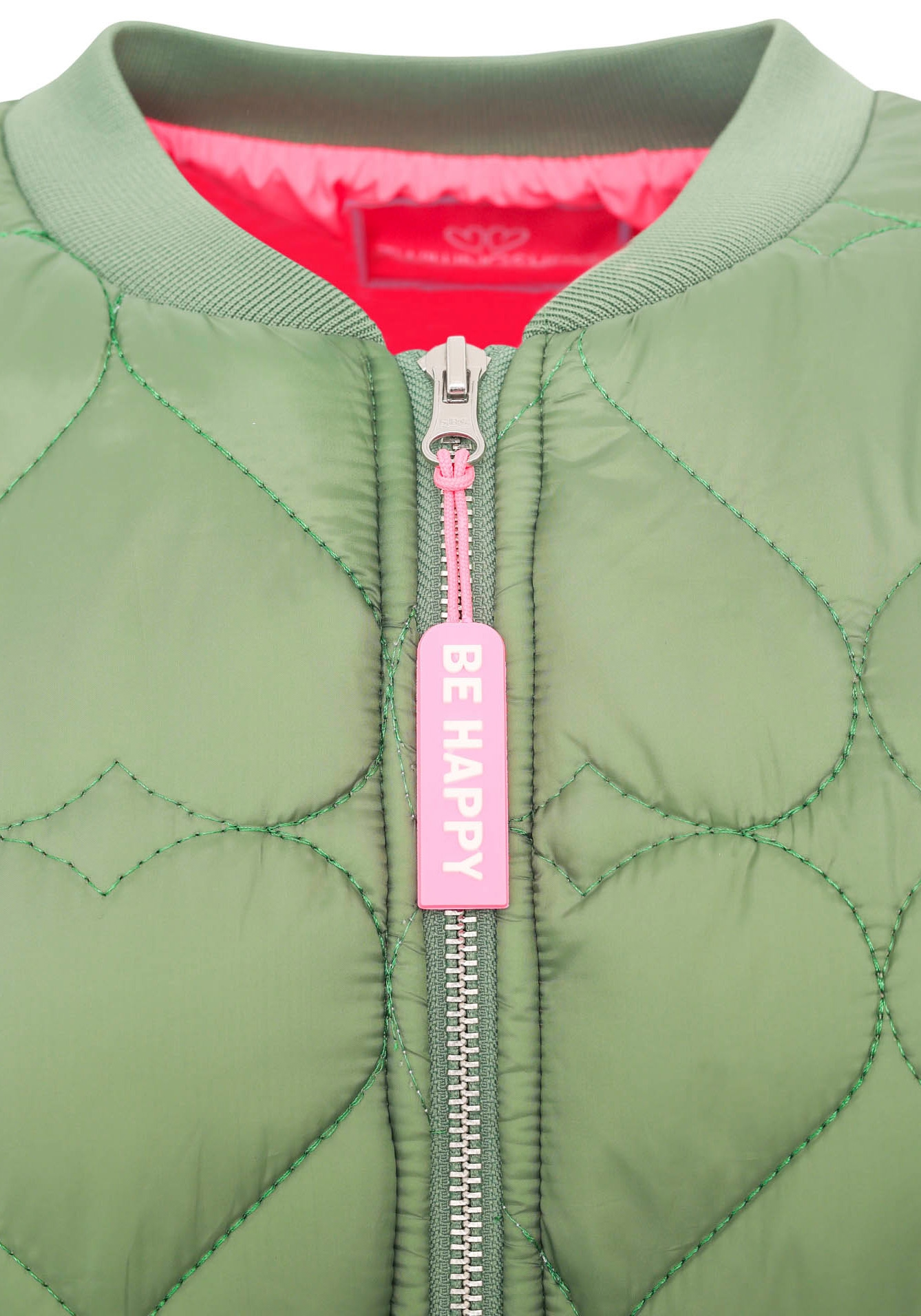 Zwillingsherz Veste bomber »"Be Happy"« sans capuche à la mode, détails contrastés, coupe régulière, manches longues, avec patch cœur