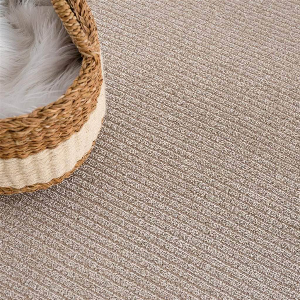 Carpet City Teppich »Friseé-Teppich FANCY900«, rund, 12 mm Höhe, Kurzflor, Einfarbig, 3D-Optik, Streifen Look