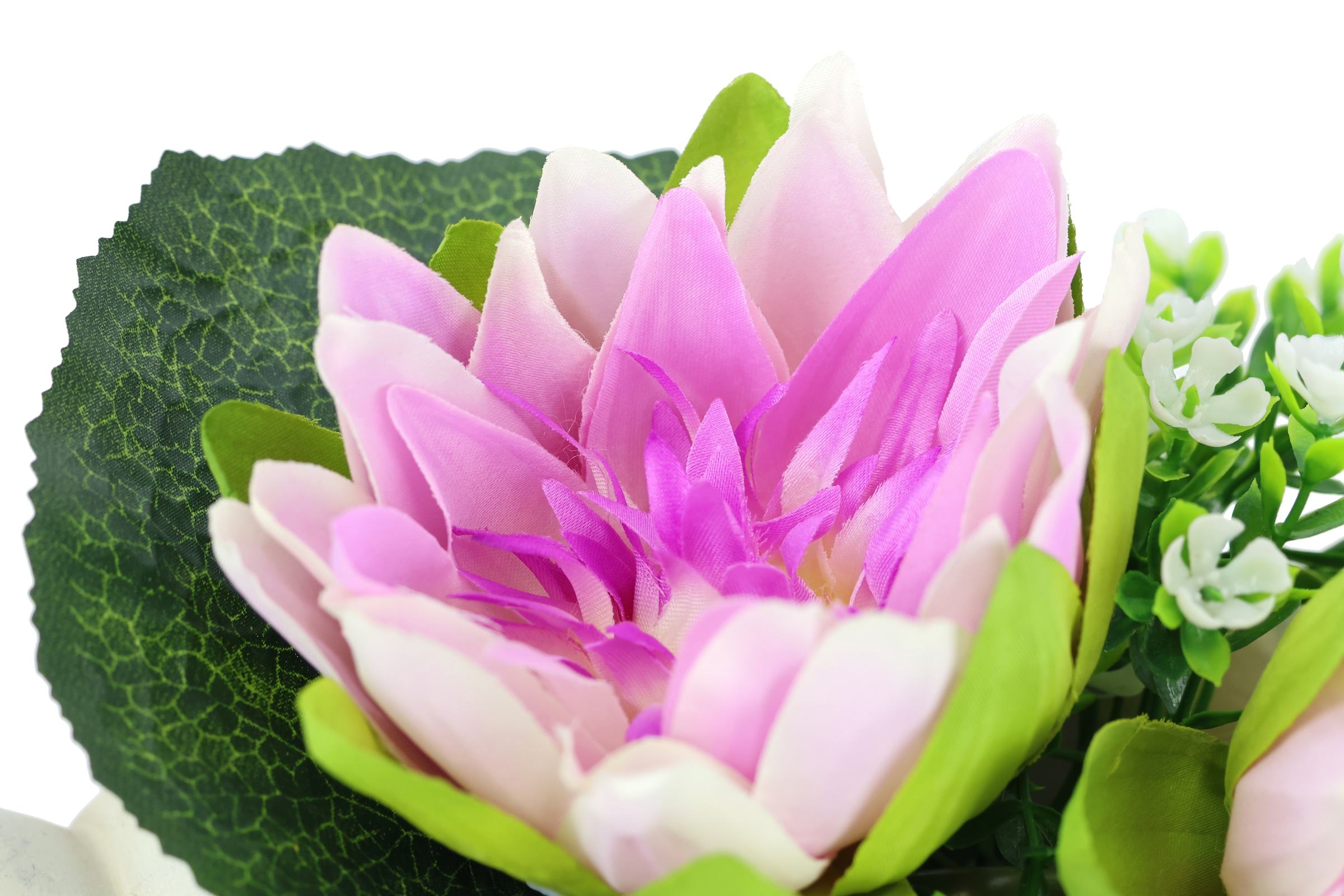 I.GE.A. Kunstblume »Lotus in Muschel-Topf« Künstliche Seerosen-Arrangement in Muschel - Wasserlilien mit Blüten