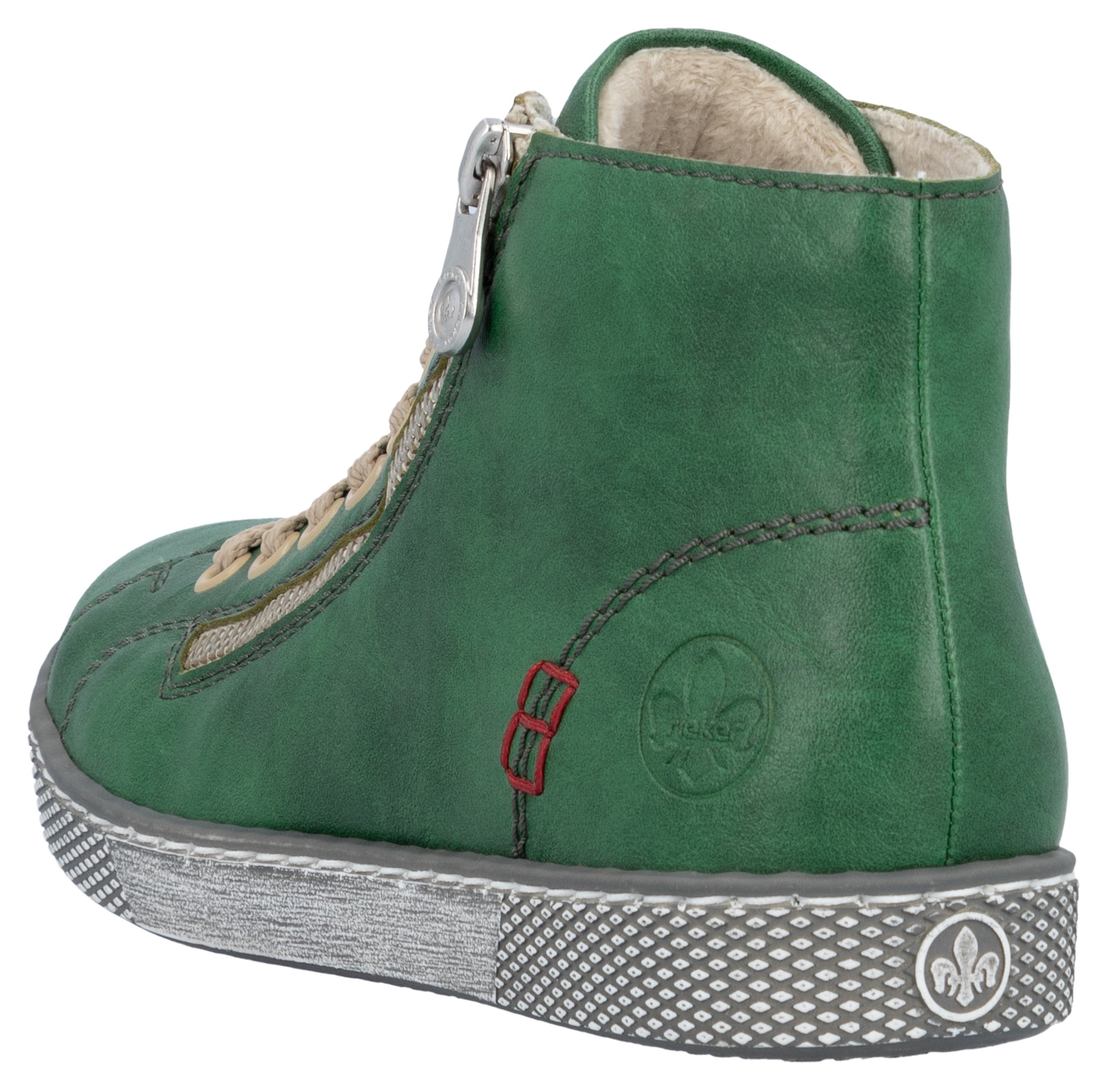 Rieker Schnürboots, Schnürstiefelette, Casual-Boots mit Reissverschluss aussen