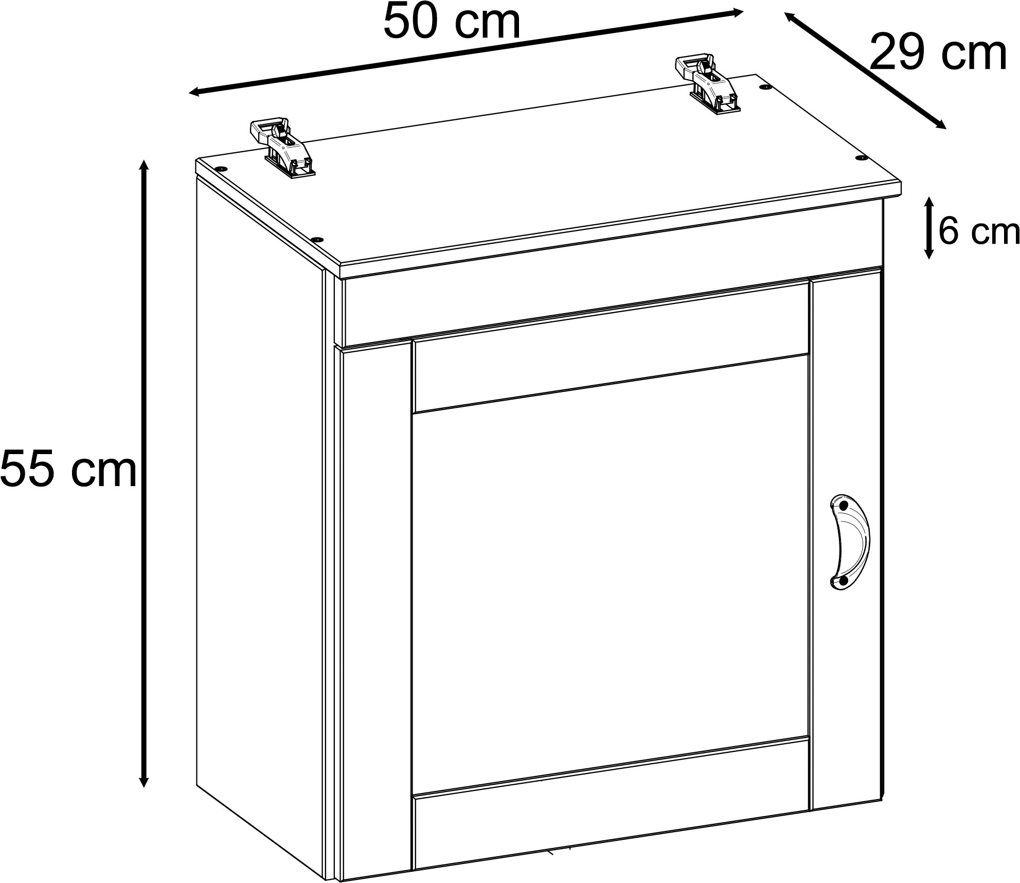 Home affaire Armoire suspendue »Oslo« 50 cm de large, en pin massif, 1 porte, poignée métal, style campagne