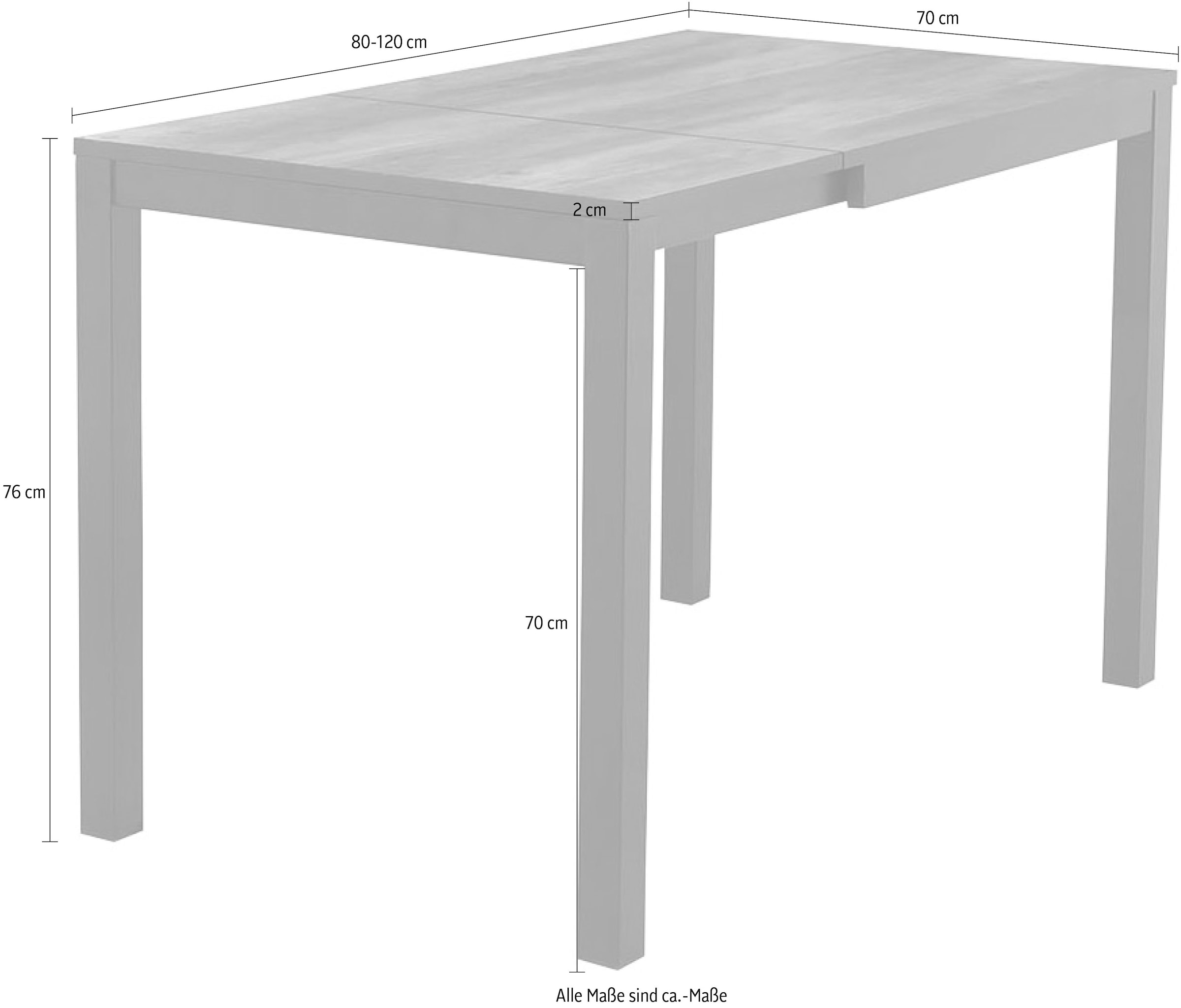 Jockenhöfer Gruppe Esstisch »Barista« ausziehbar in zwei Grössen, platzsparend, Metalluntergestell