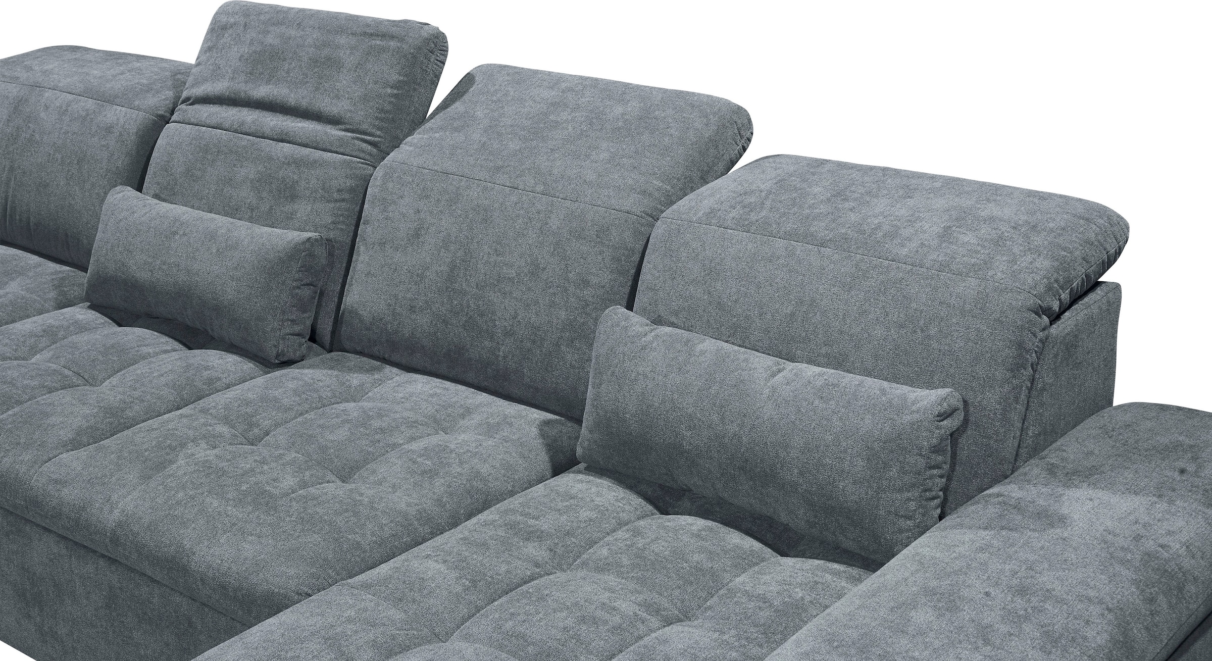 ED EXCITING DESIGN Wohnlandschaft »Wayne U-Form mit Bettfunktion, Bettkasten« Arm- und Kopfteilverstellung & 3 Nierenkissen