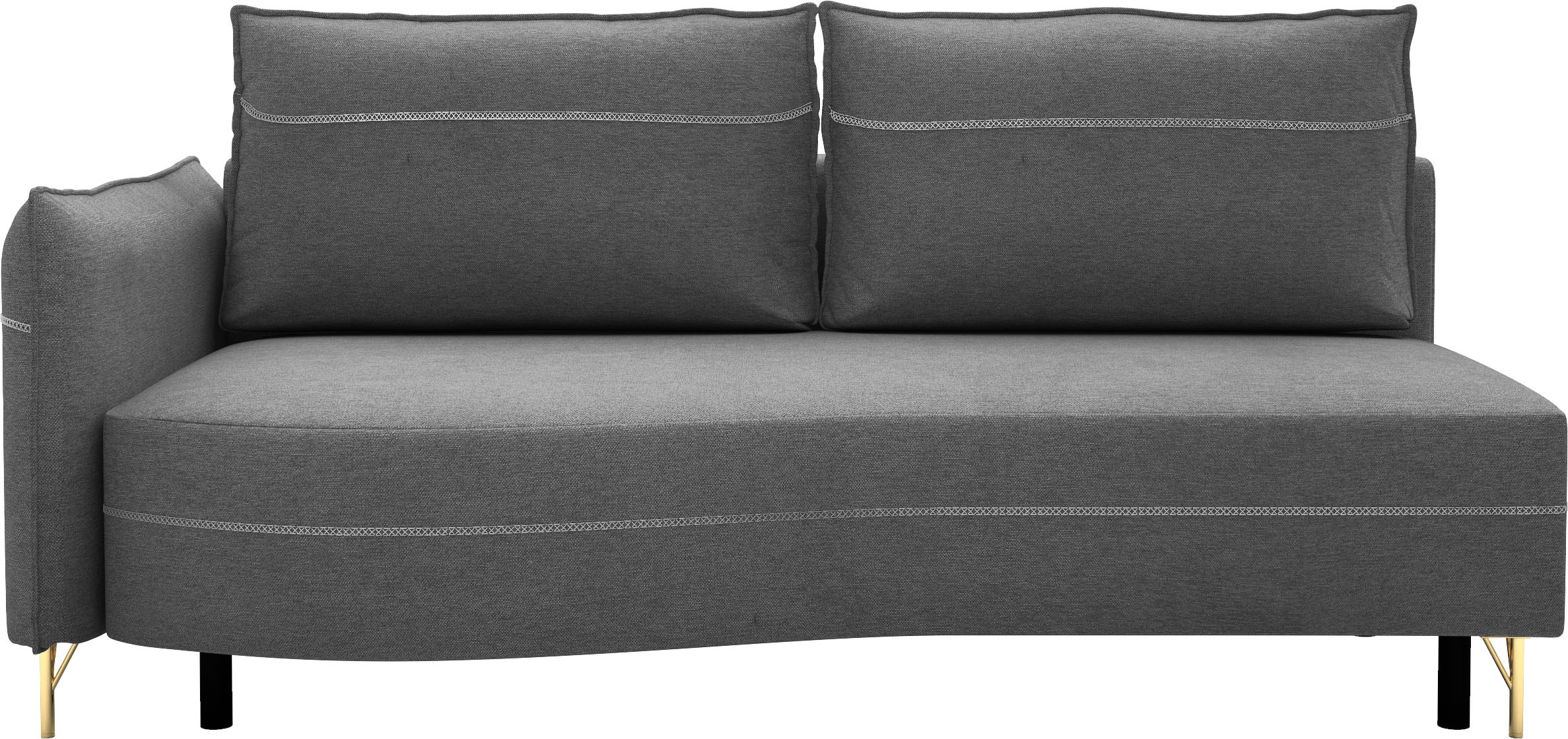 exxpo - sofa fashion Canapé de salon »Ortis mit toller Kontrastnaht, Solitärmöbel, bequem, schmale Armlehne« Schlafsofa mit Bettfunktion und Bettkasten, komfortabler Federkern