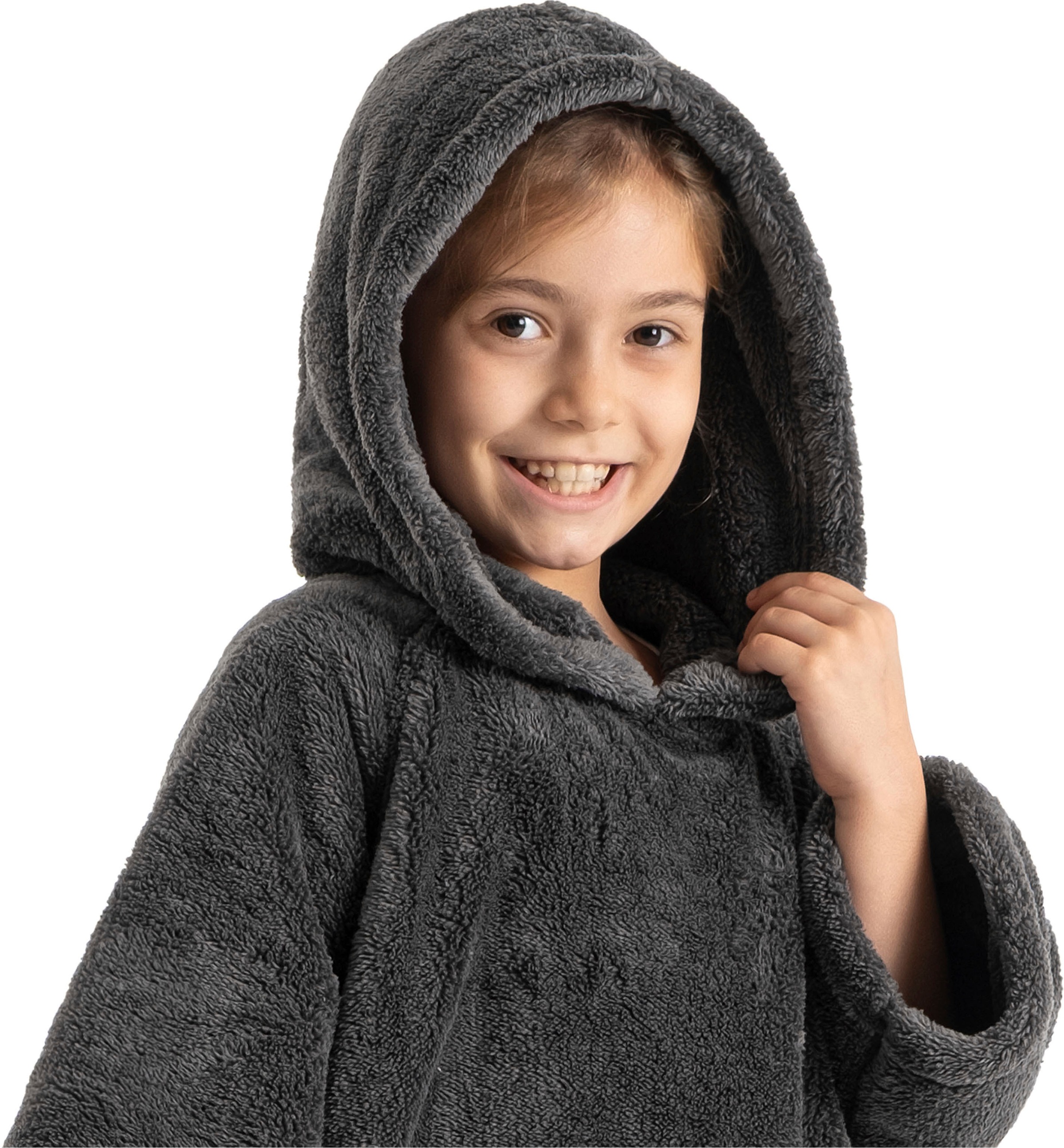 my home Badeponcho »Lillou, für Kinder, ideal für Urlaub oder im Schwimmbad« 1 Stk. tlg., weich und kuschelig, Fleece, plüsch, Surfponcho