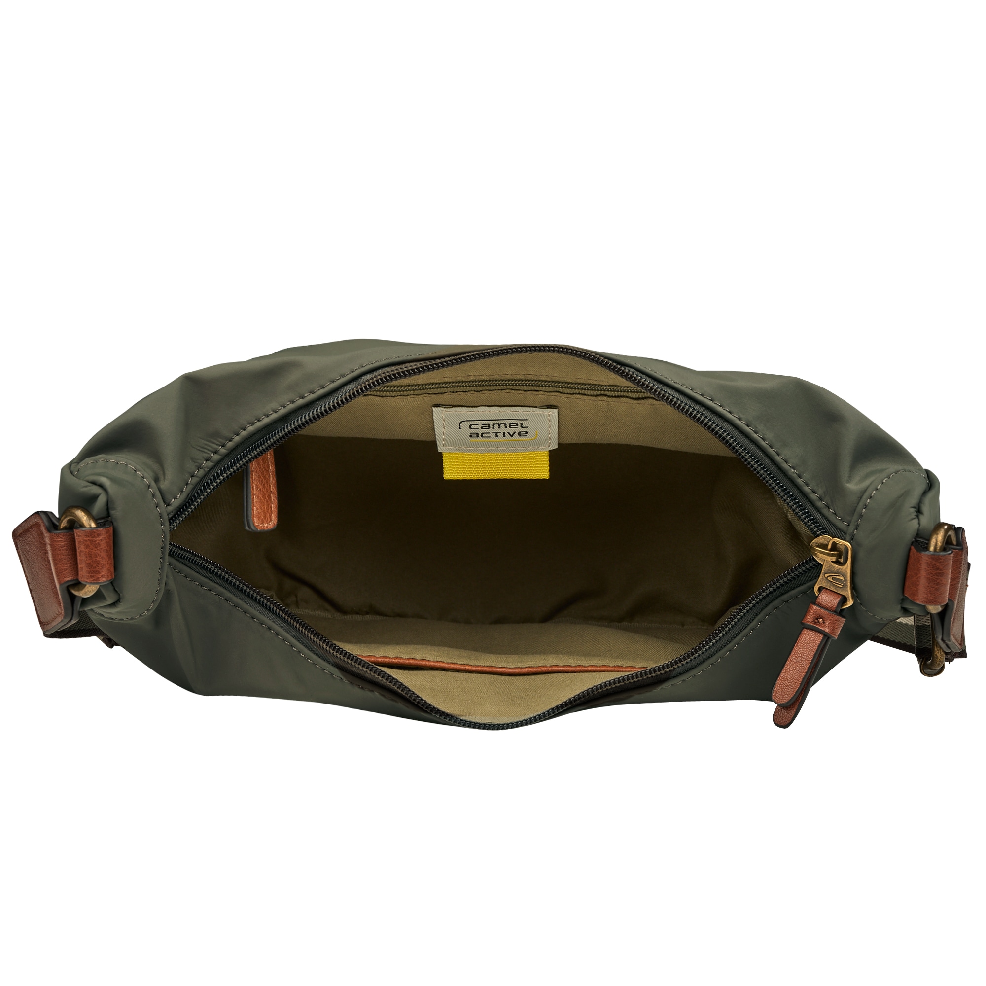 camel active Handtasche »Bari« aus hochwertigem matten Nylon mit gestreiftem Gewebeband