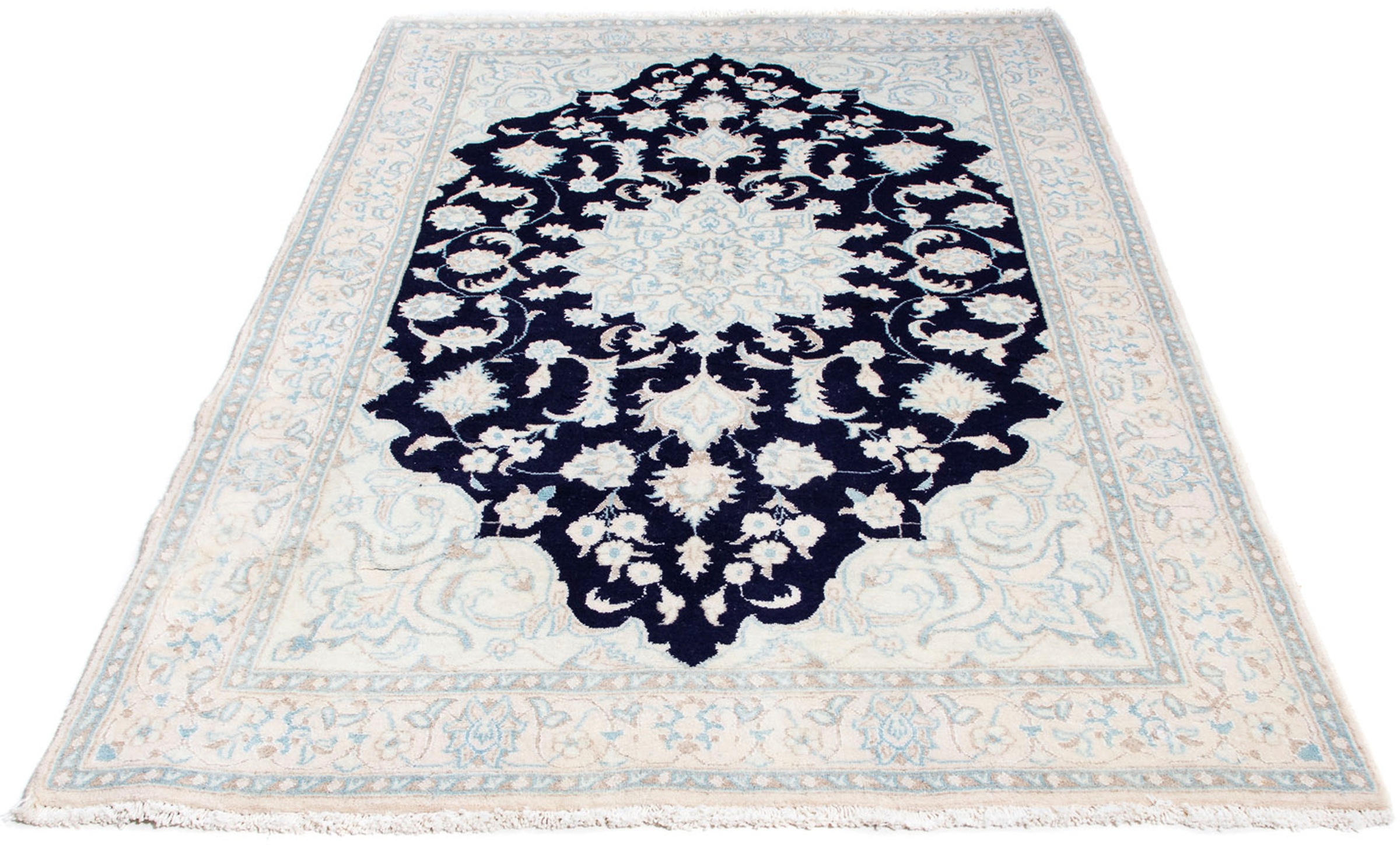 Image of morgenland Orientteppich »Perser - Nain - Royal - 191 x 124 cm - beige«, rechteckig, 10 mm Höhe, Wohnzimmer, Handgeknüpft, Einzelstück mit Zertifikat bei Ackermann Versand Schweiz