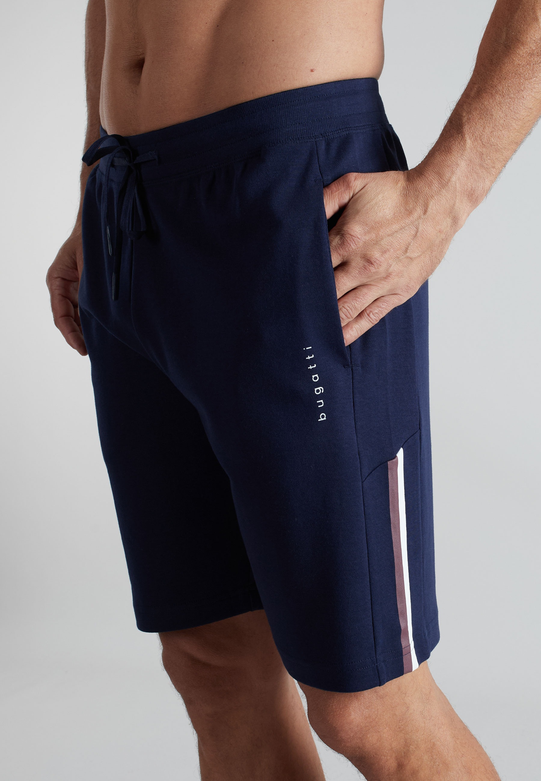 bugatti Bermuda  kurz, mit Logo, basic, bequem, weich, Baumwolle