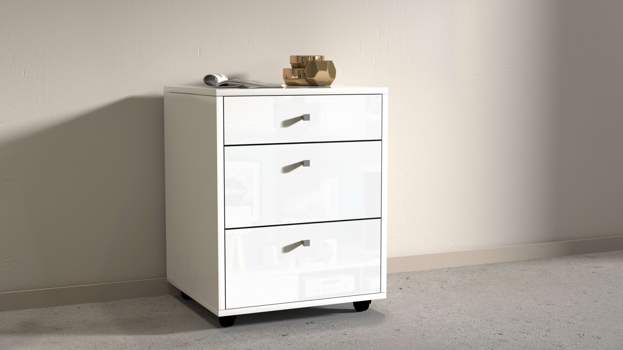 Home affaire Rollcontainer "ESSE" 1 Stk. tlg. mit 3 Schubladen, Schreibtischcontainer, Höhe 61 cm