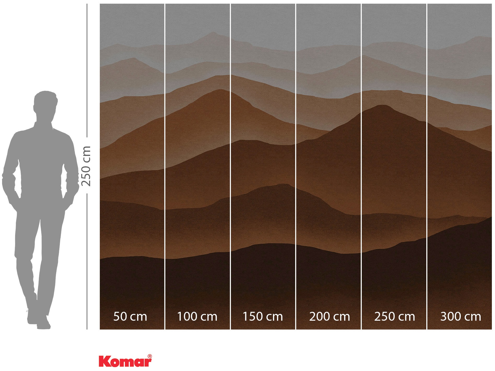 Komar Vliestapete »Digitaldruck Vlies - Macchiato Mountains - Grösse 300 x 250 cm«, bedruckt, Wohnzimmer, Schlafzimmer