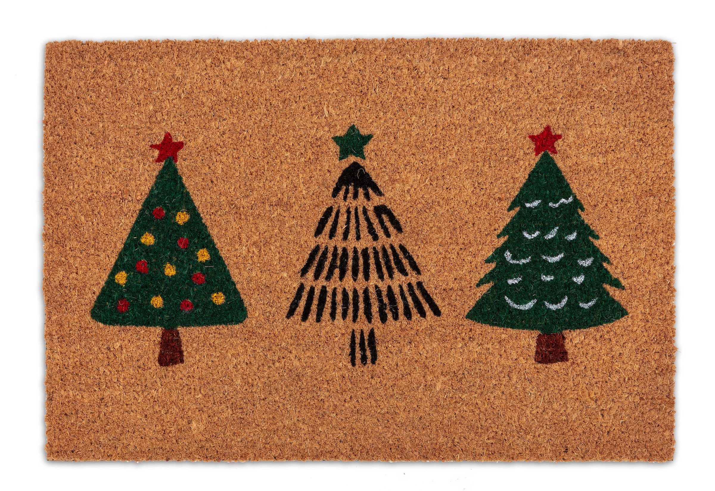 Image of ASTRA Fussmatte "Kokosvelours Tannenbäume 40x60" rechteckig 1,4 mm Höhe Kokos, Natürliches Material, Tannenbaum, Weihnachten