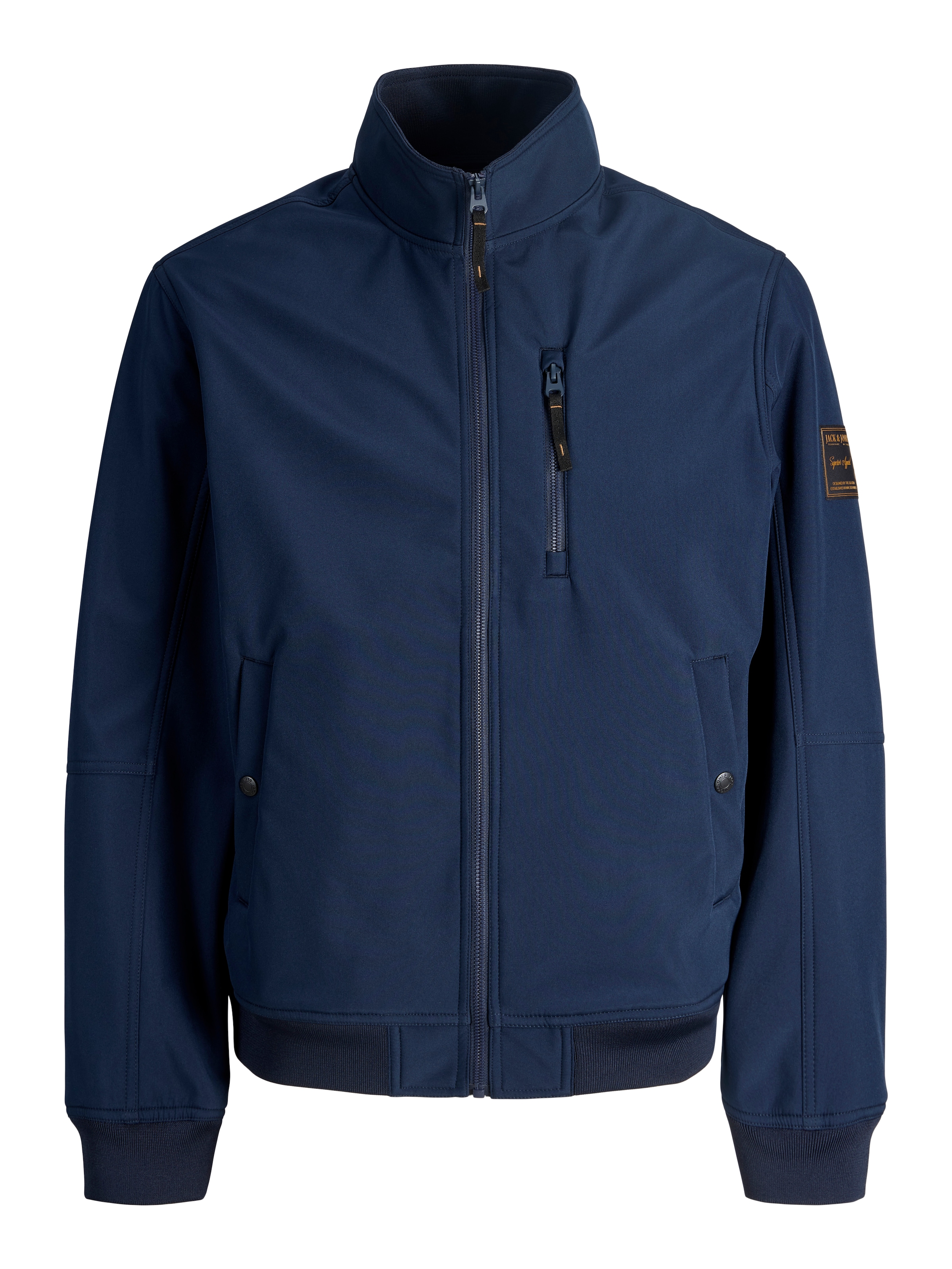 Jack & Jones PlusSize Veste softshell »JJEPARKER SOFTSHELL COLLAR BOMBER SN PLS« Veste softshell en polyester, taille Plus, avec col montant