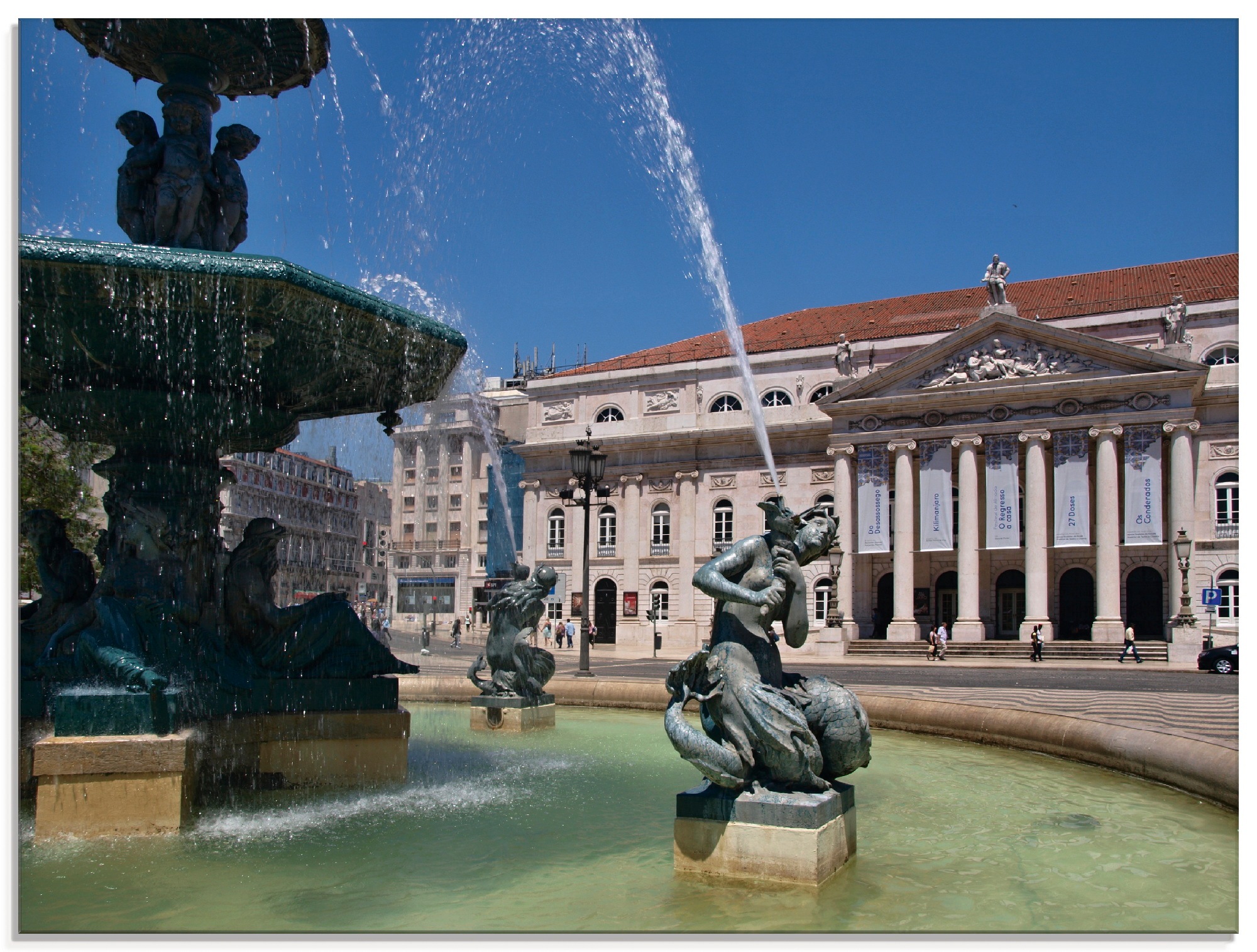Image of Artland Glasbild »Rossio Platz in Lissabon«, Architektonische Elemente, (1 St.) bei Ackermann Versand Schweiz