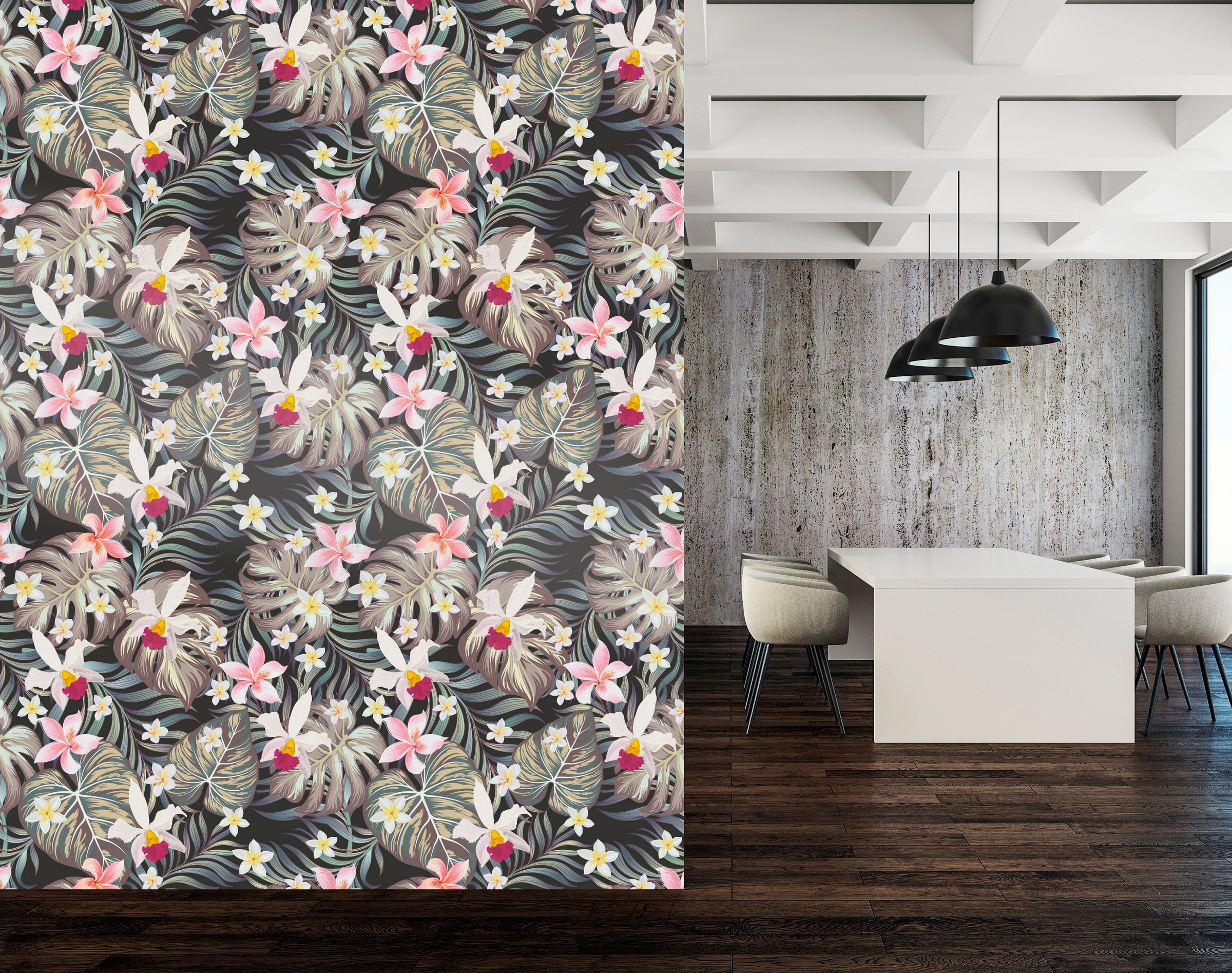 queence Vinyltapete »Hilal«, bedruckt-Motiv-botanisch-floral-gemustert-natürlich, 90x250cm, selbstklebend, kinderleichte Anbringung, Sticker