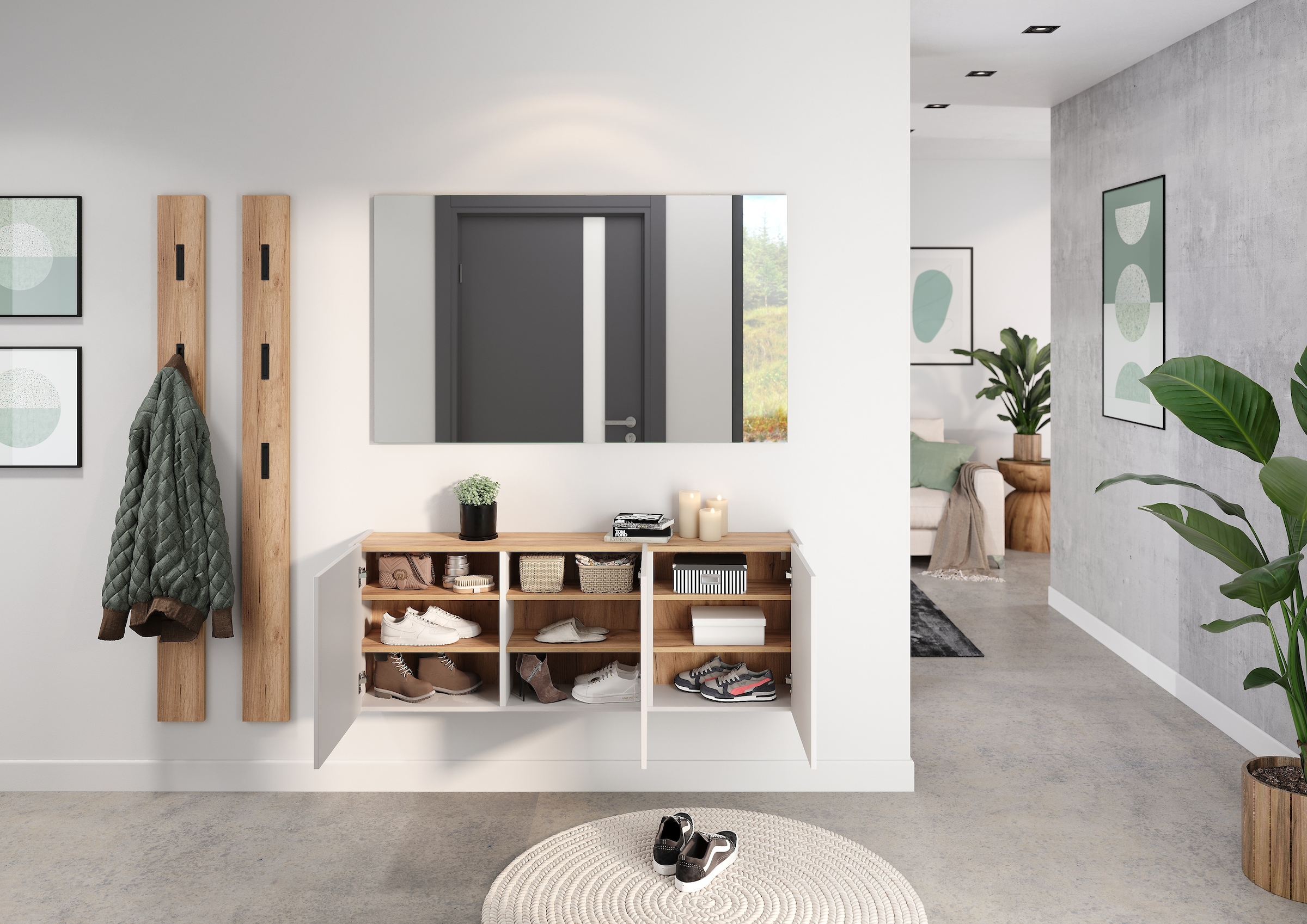 GERMANIA Mehrzweckschrank »GW-Libbiano« , ideal für schmale Flure, Breite 138 cm, in 3 verschiedenen Höhen