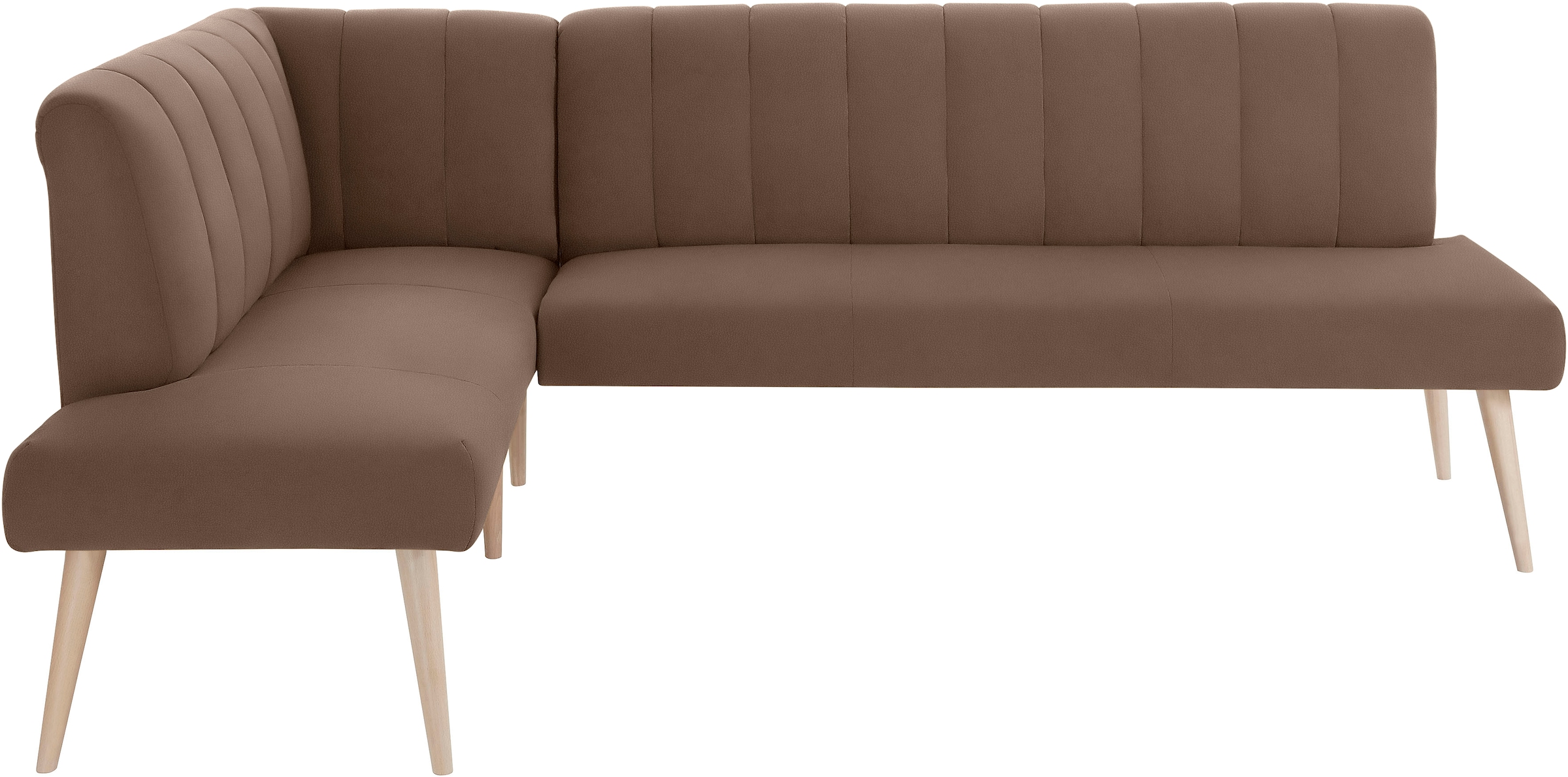 exxpo - sofa fashion Eckbank »Costa, moderne Rückensteppung, bequem und elegant, hoher Holzfuss«, hochwertig verarbeitet, Frei im Raum stellbar