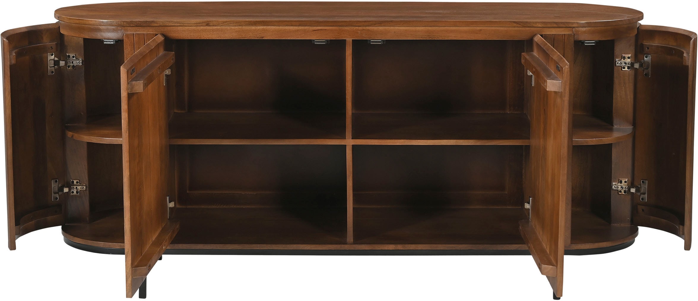 SIT Sideboard »Newcastle aus massivem Mangoholz mit Lamellenfront & 4 Türen« 1 Stk. tlg. 4 Türen, 8 Fächer & zarte Lamellenfront aus Mangoholz