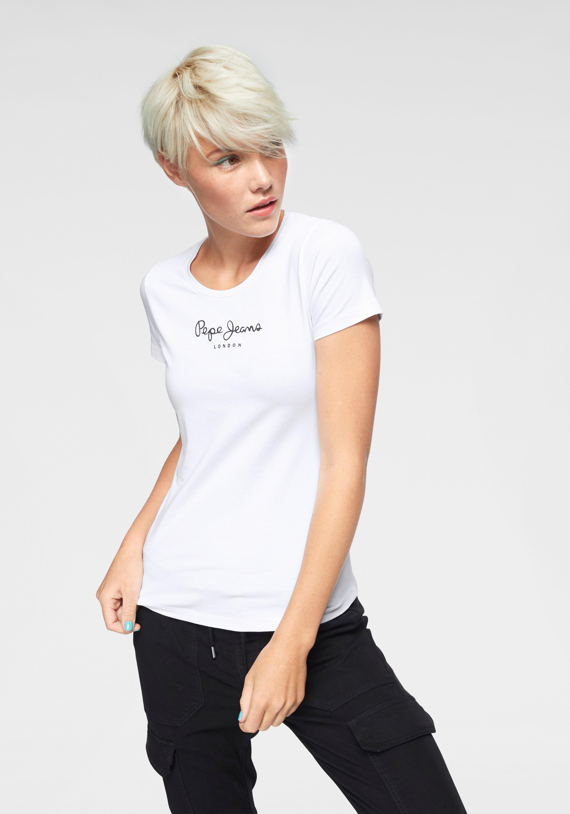 ♕ Pepe Jeans T-Shirt bestellen Logo-Print mit VIRGINIA«, »NEW versandkostenfrei