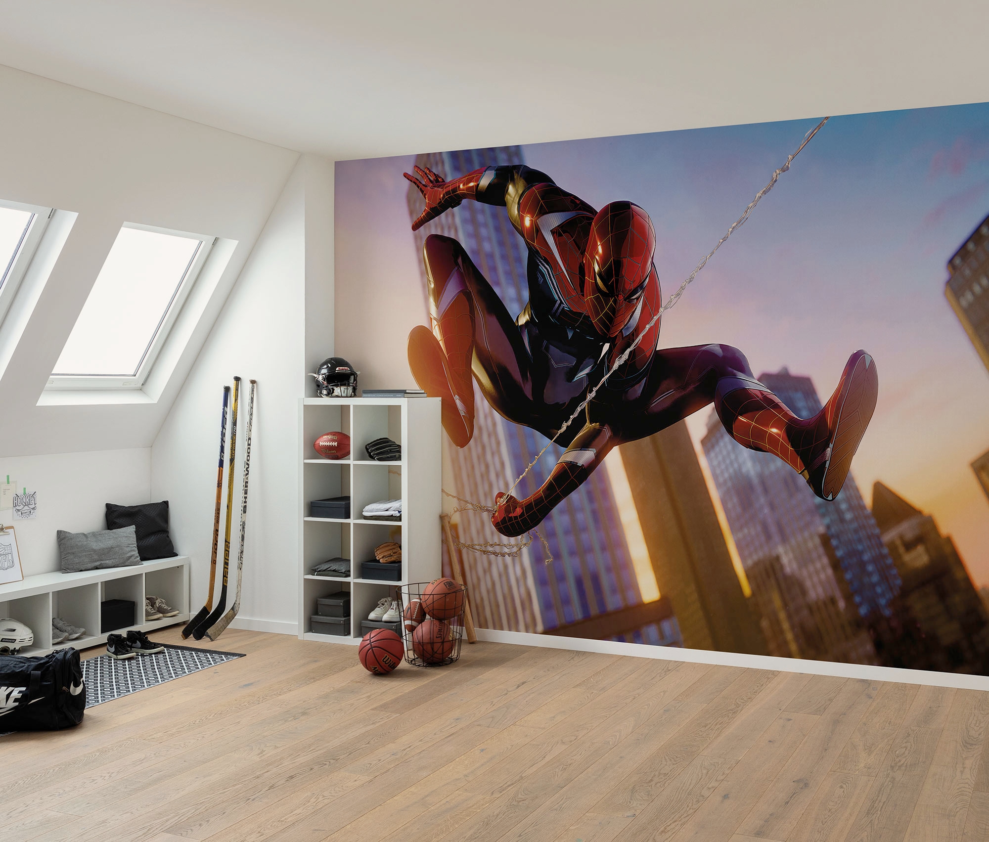 Image of Komar Kindertapete "Marvel Spider-Man Huge Jump" bedruckt glatt