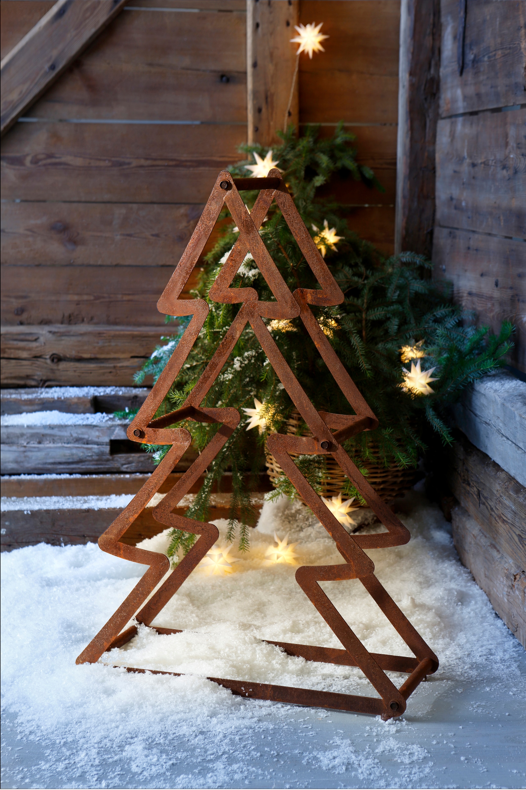 HOFMANN LIVING AND »Weihnachtsbaum, kaufen Oberfläche, aus aussen«, mit Metall, rostiger Dekobaum Höhe 95 ca. MORE Weihnachtsdeko cm