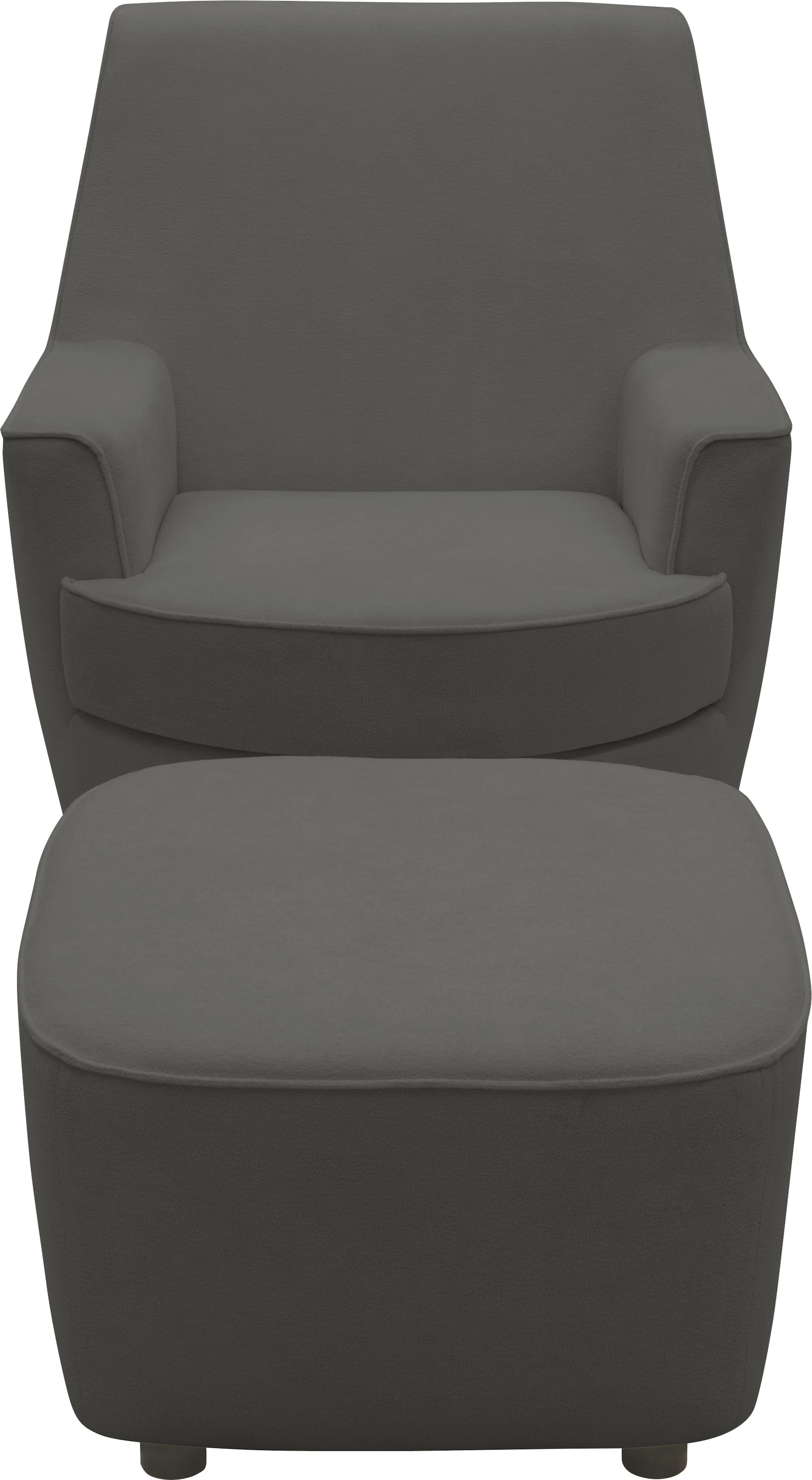 INOSIGN Drehsessel »HETTY, Drehsessel mit Wippfunktion und Hocker; Lesesessel, Armsessel« Set, 2 Stk. tlg. mit Dreh/Wippfunktion, mit Federkern, in Cord und Microfaser