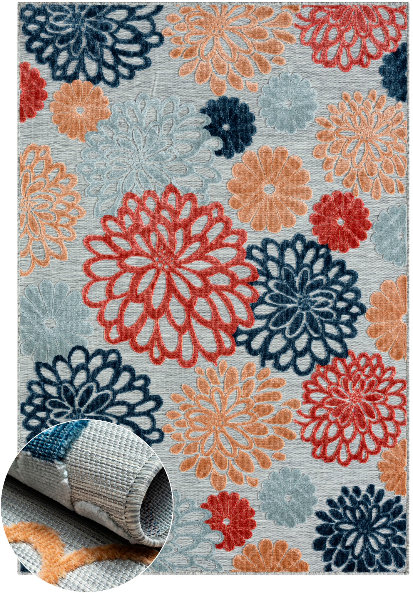 GOODproduct Tapis d'extérieur »Tamsin, LAGERRÄUMUNG« Rectangulaire 8 mm Höhe effet haut-bas, adapté intérieur et extérieur, terrasse & balcon