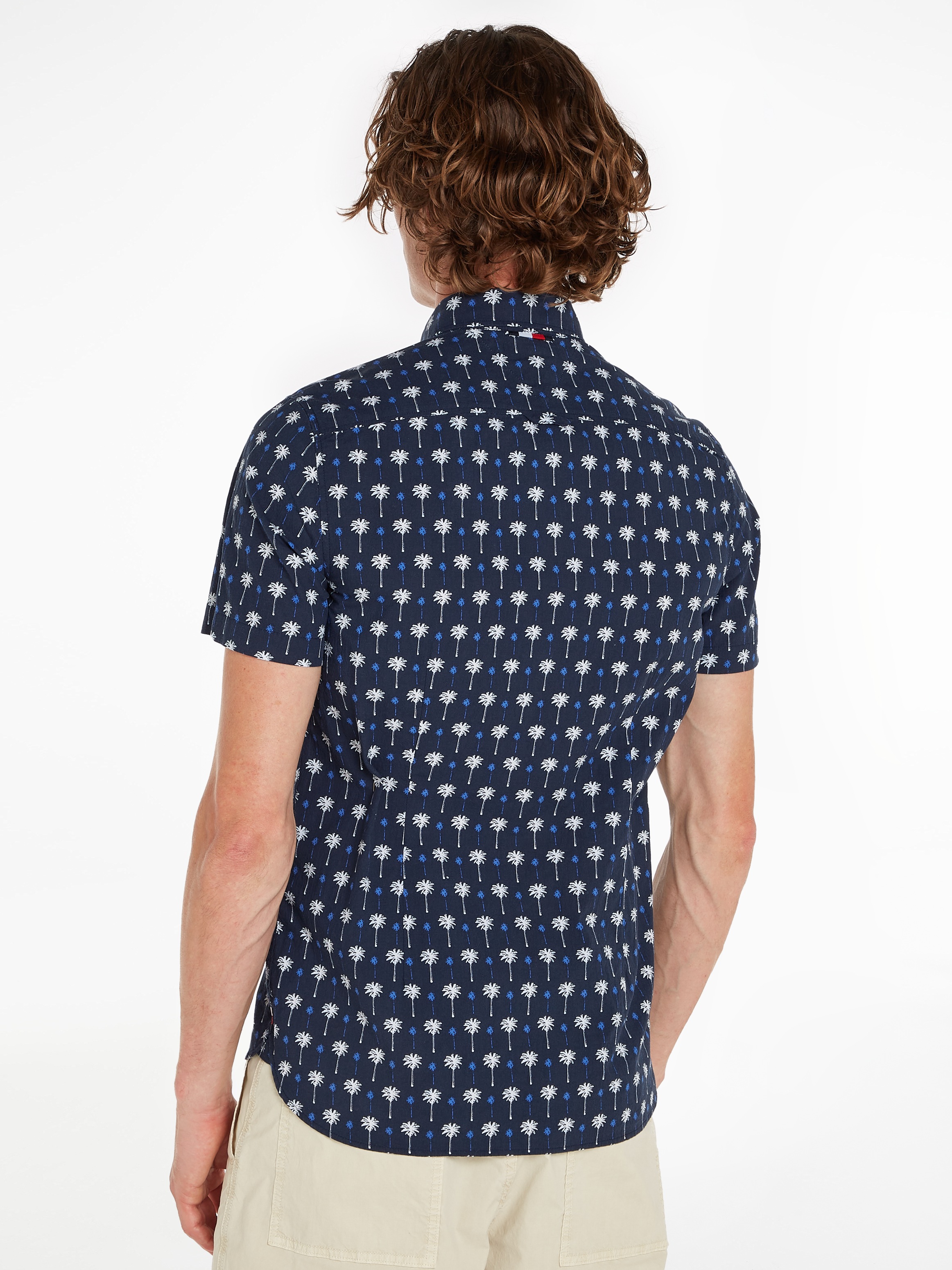 Tommy Hilfiger Kurzarmhemd »MINI PALM PRINT SF SHIRT«, mit zweifarbigen Print