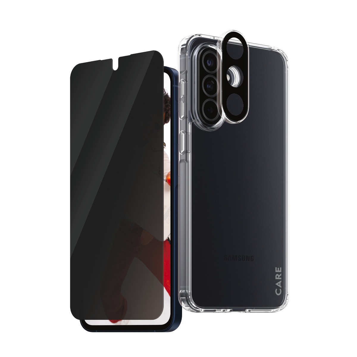 CARE by PanzerGlass Displayschutzglas »3-in-1 Protection Urban Combat Case + Screen Protection + Hoops«, für Samsung Galaxy A56, Displayschutzfolie, Schutzfolie, Bildschirmschutz, kratz- & stossfest