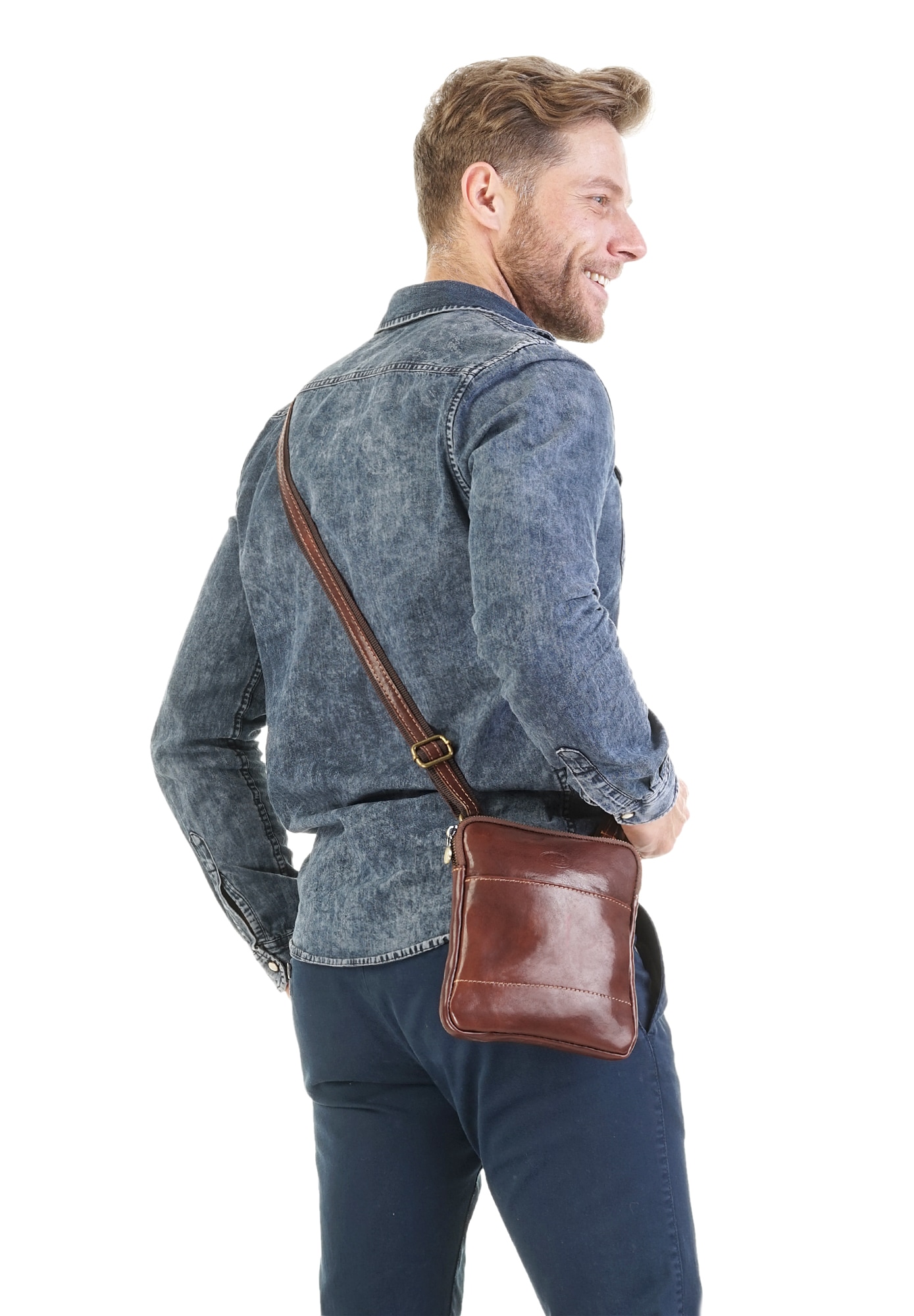 Piké Sac à bandoulière echt Leder, Made in Italy
