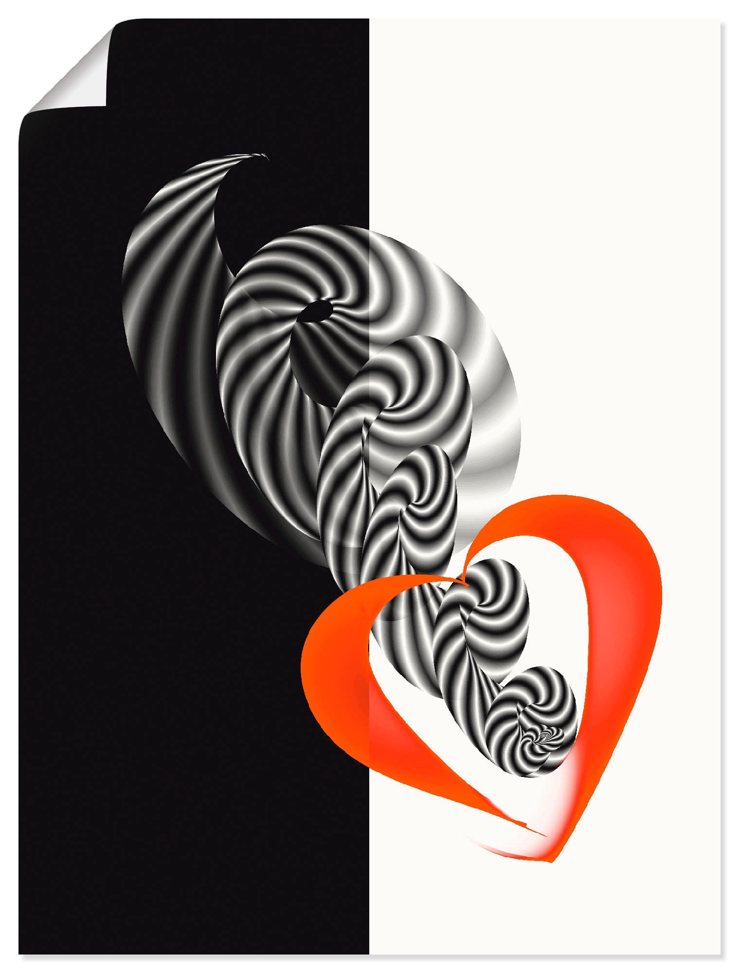 Image of Artland Wandbild »In der Mitte des Herzens«, Gegenstandslos, (1 St.), in vielen Grössen & Produktarten - Alubild / Outdoorbild für den Aussenbereich, Leinwandbild, Poster, Wandaufkleber / Wandtattoo auch für Badezimmer geeignet bei Ackermann Versand Schwe